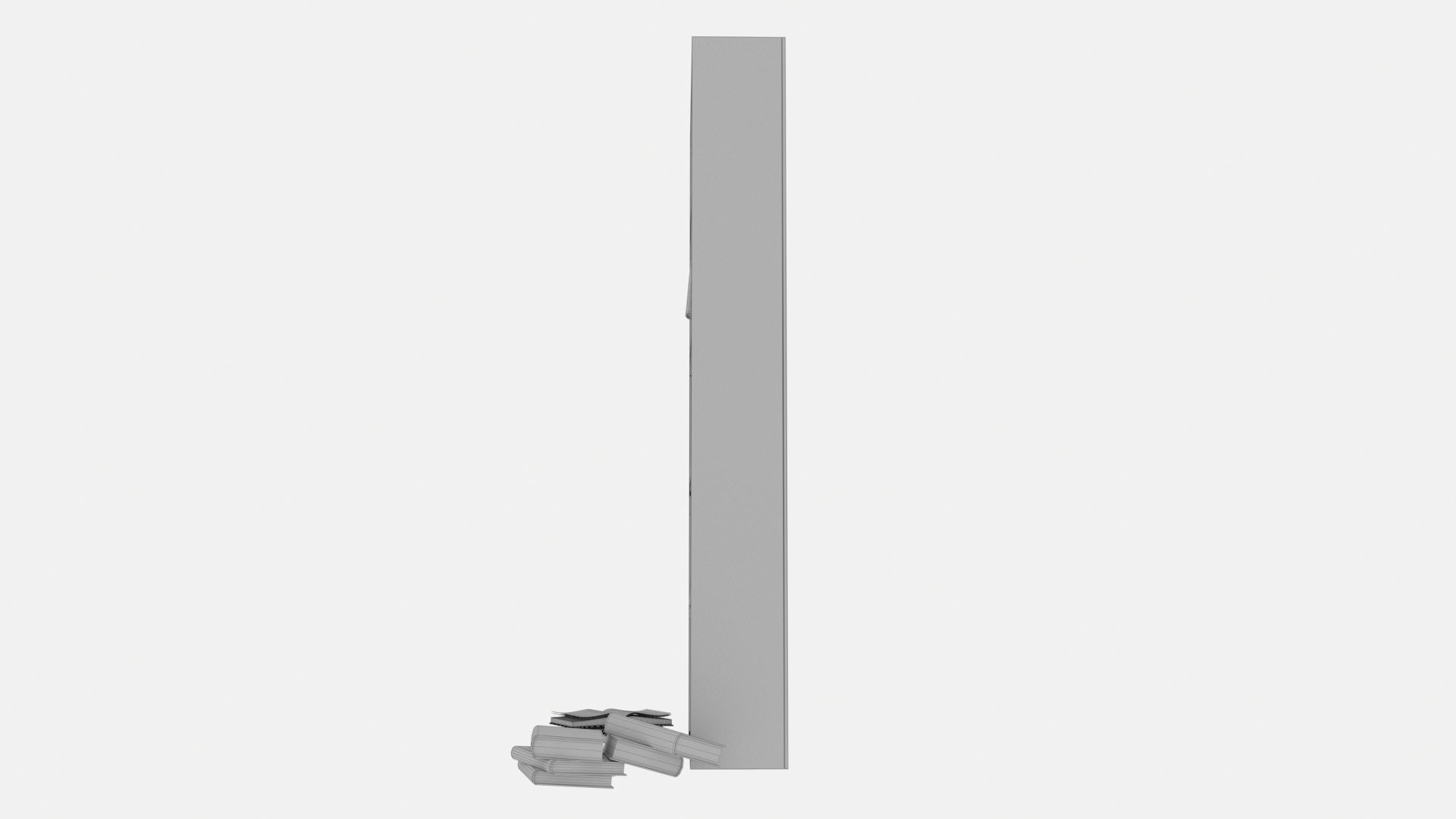 Old bookshelf with old books Estanteria Antigua con libros 3D model_14