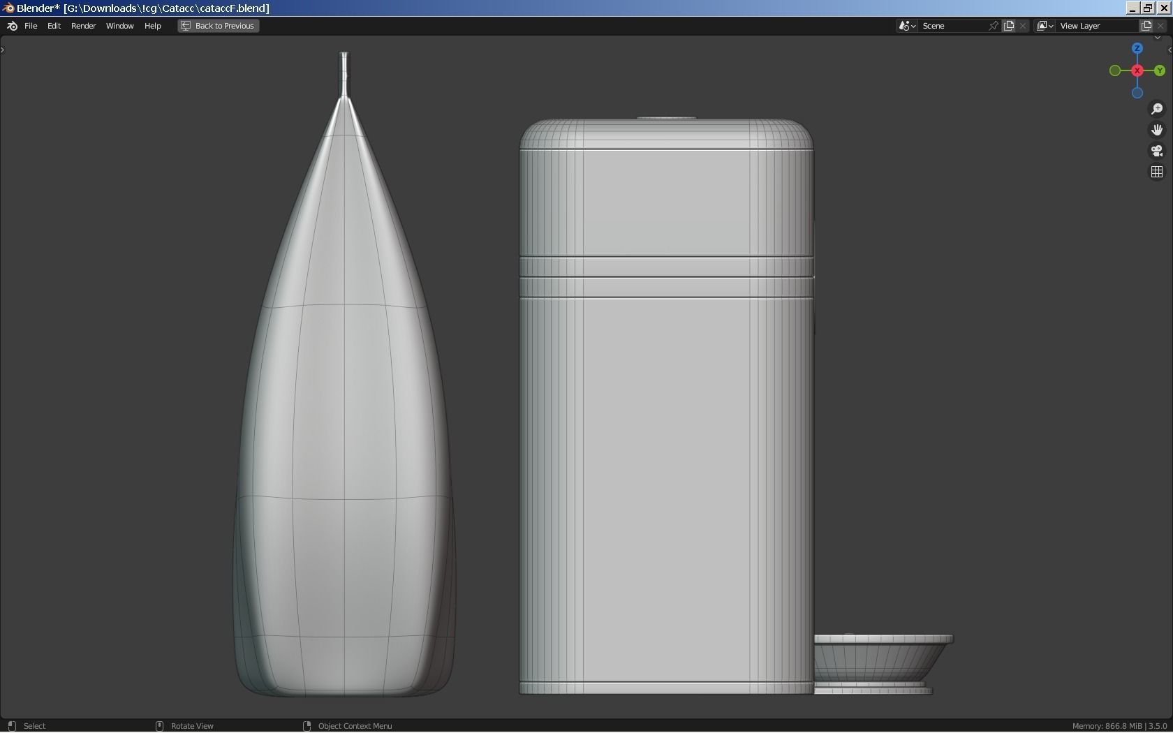 Cat Equipment 2 - Feeder and Food Bag 3D model_3