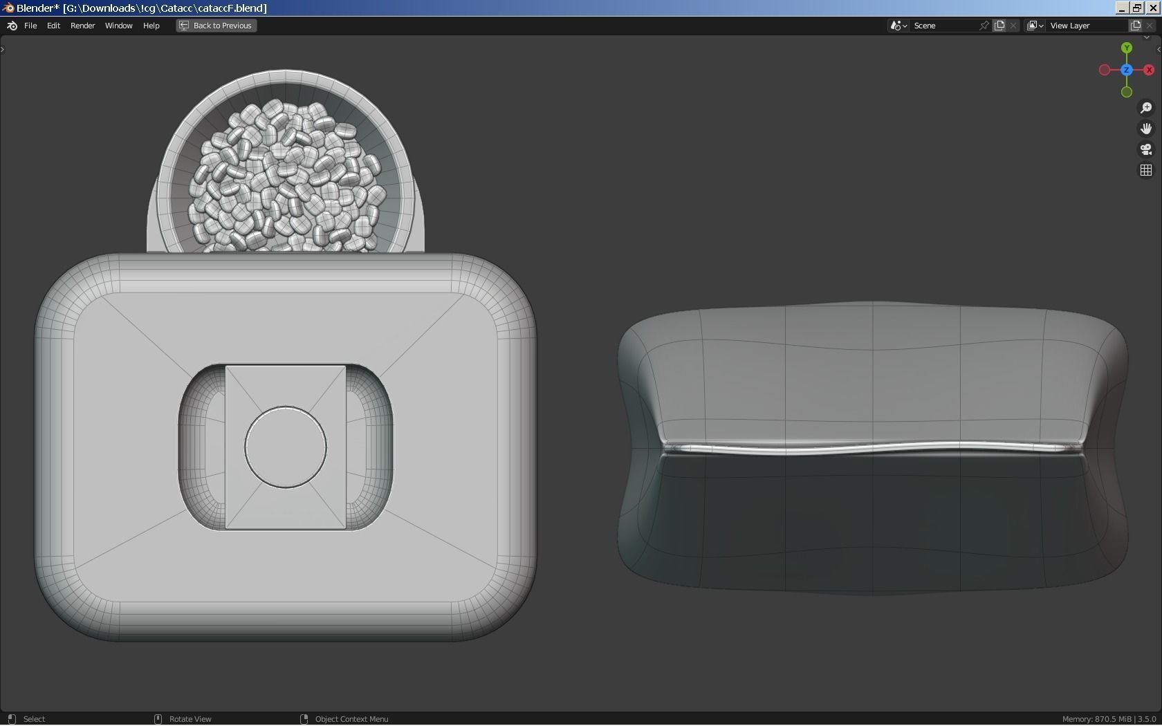 Cat Equipment 2 - Feeder and Food Bag 3D model_4