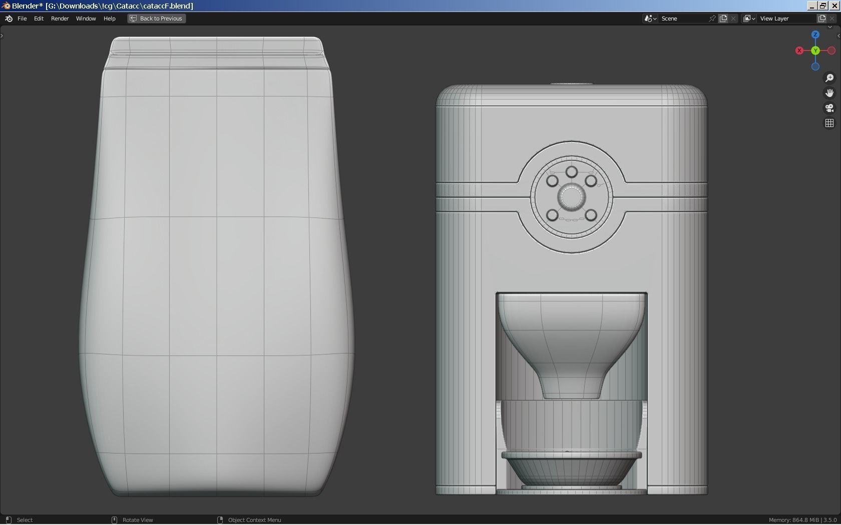 Cat Equipment 2 - Feeder and Food Bag 3D model_1