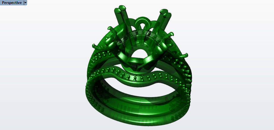 Vintage Fashion Solitaire Bridal Oval center tear drop side Ring 3D print model_37