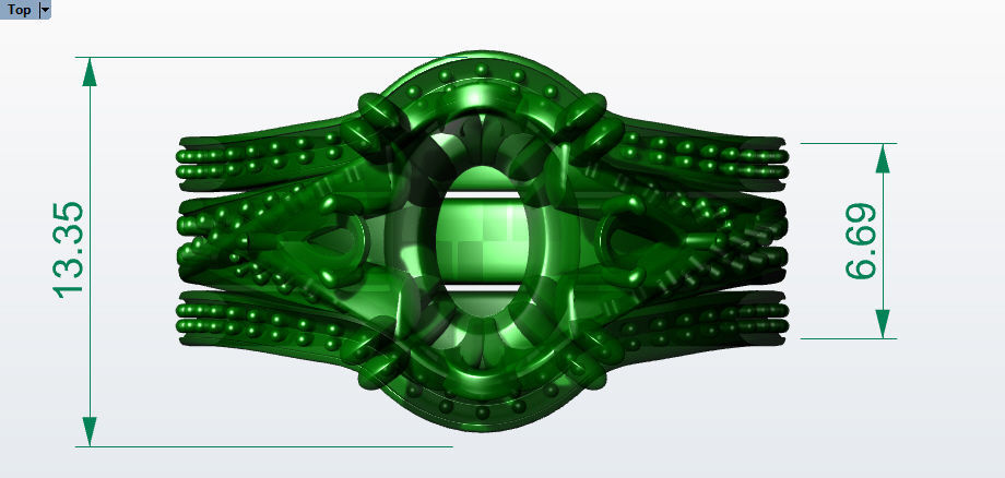 Vintage Fashion Solitaire Bridal Oval center tear drop side Ring 3D print model_36