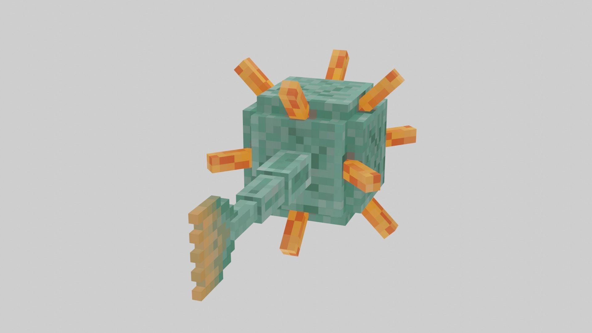 Minecraft Guardian 3D model_4