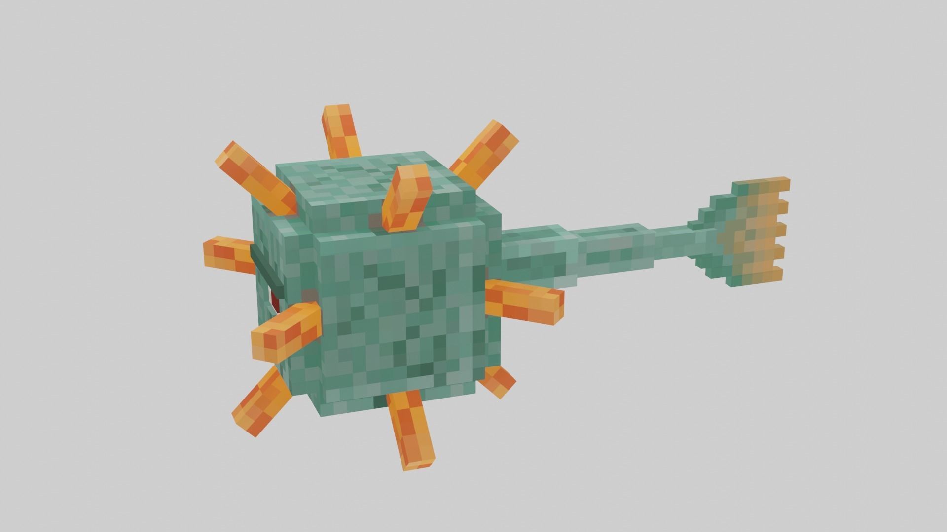 Minecraft Guardian 3D model_17