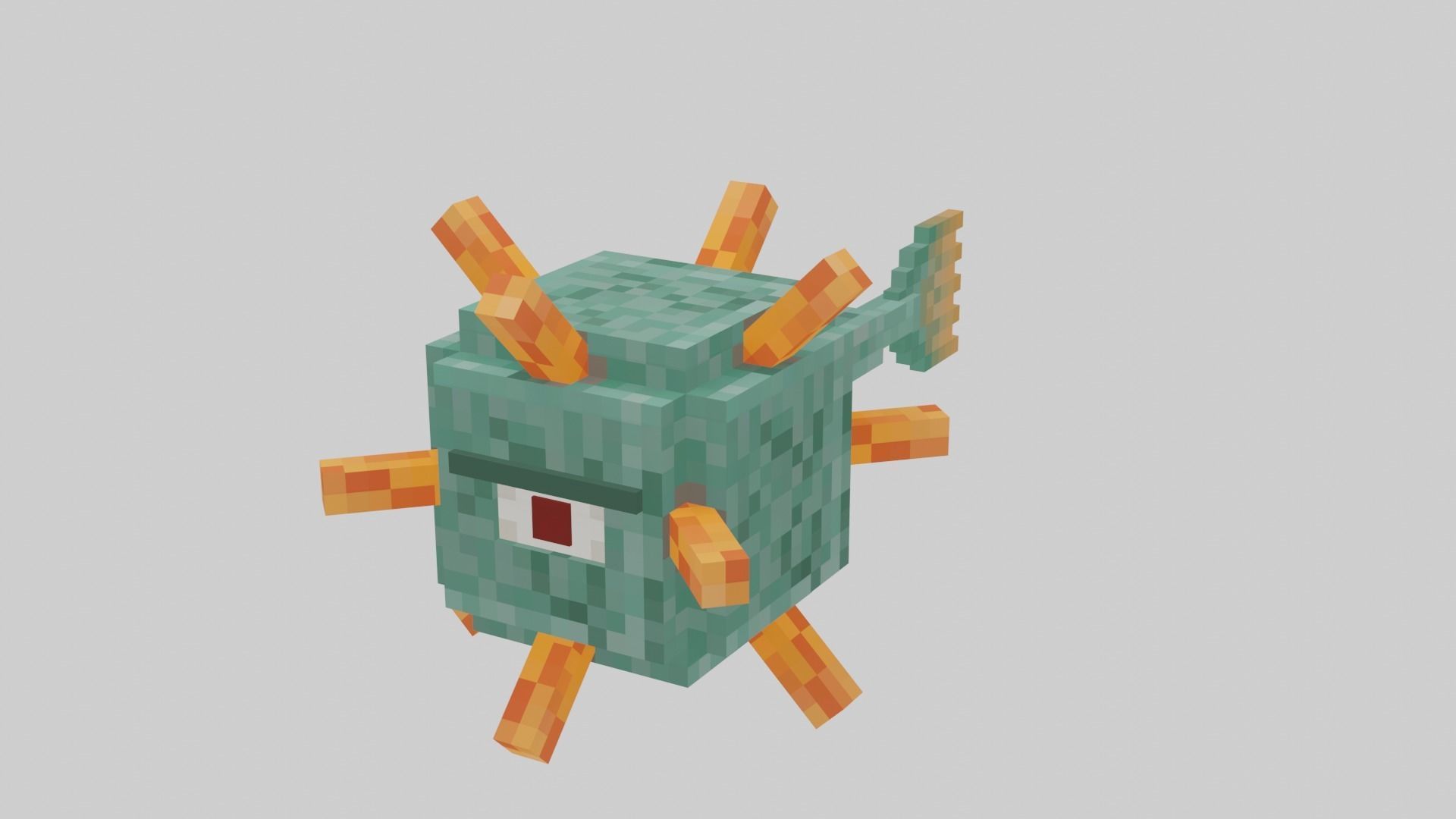 Minecraft Guardian 3D model_14
