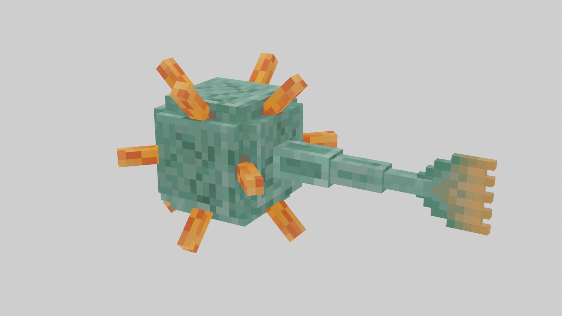 Minecraft Guardian 3D model_22