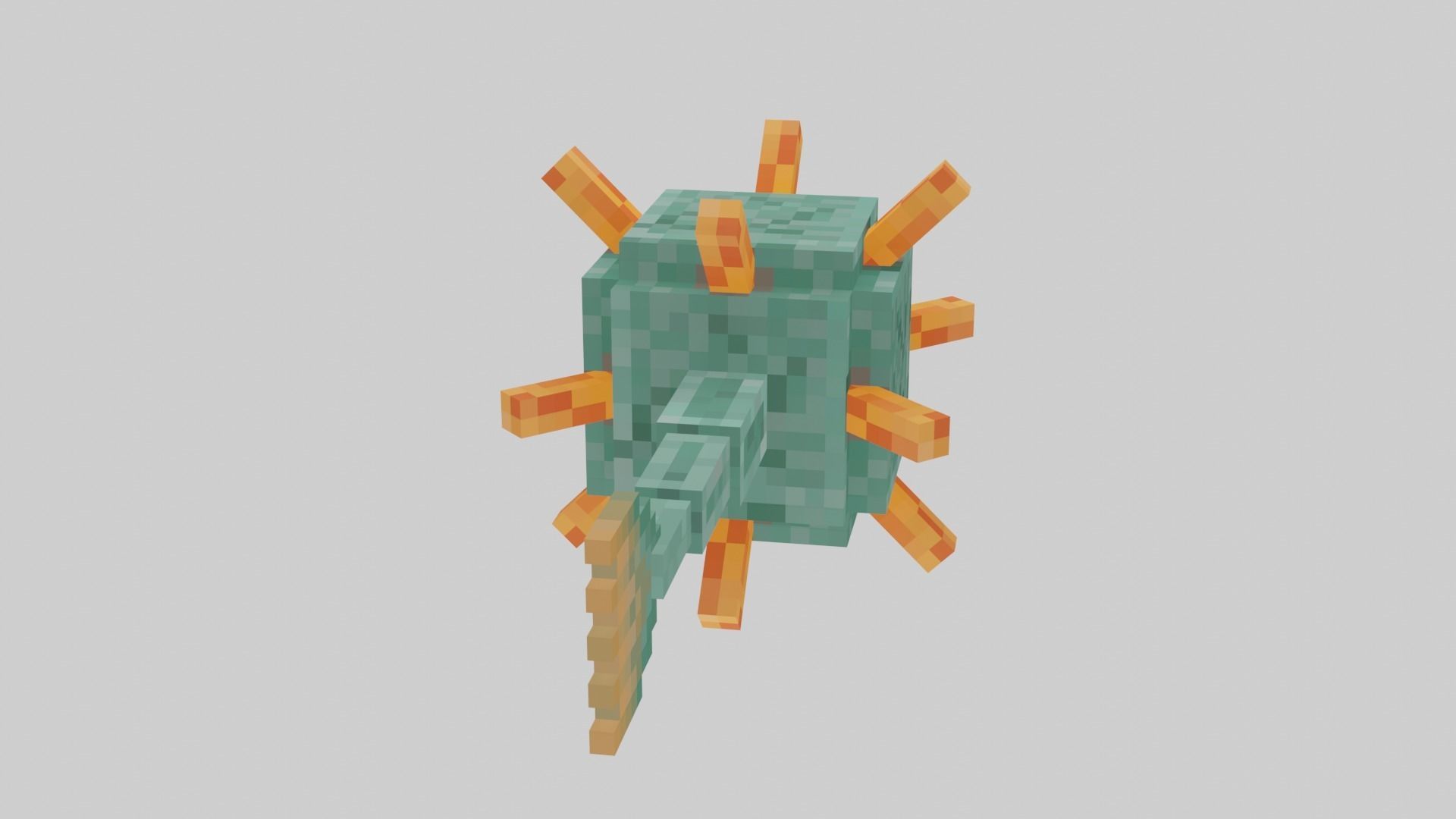 Minecraft Guardian 3D model_1
