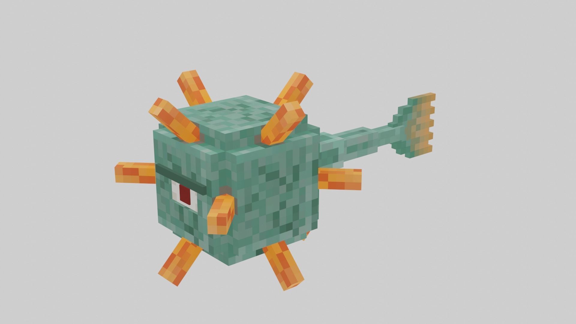 Minecraft Guardian 3D model_15