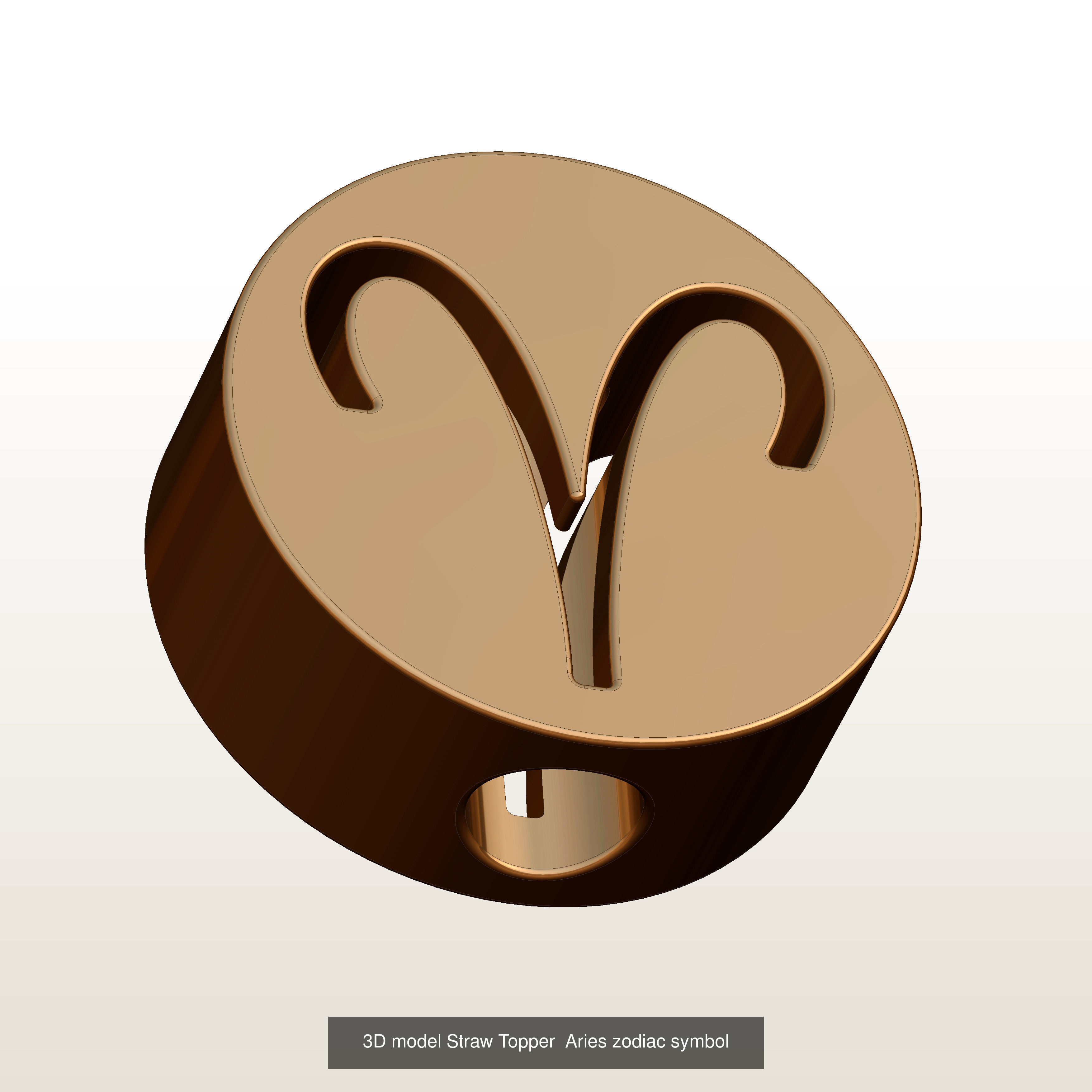 collection of 3D printed straw toppers the Zodiac Series _10