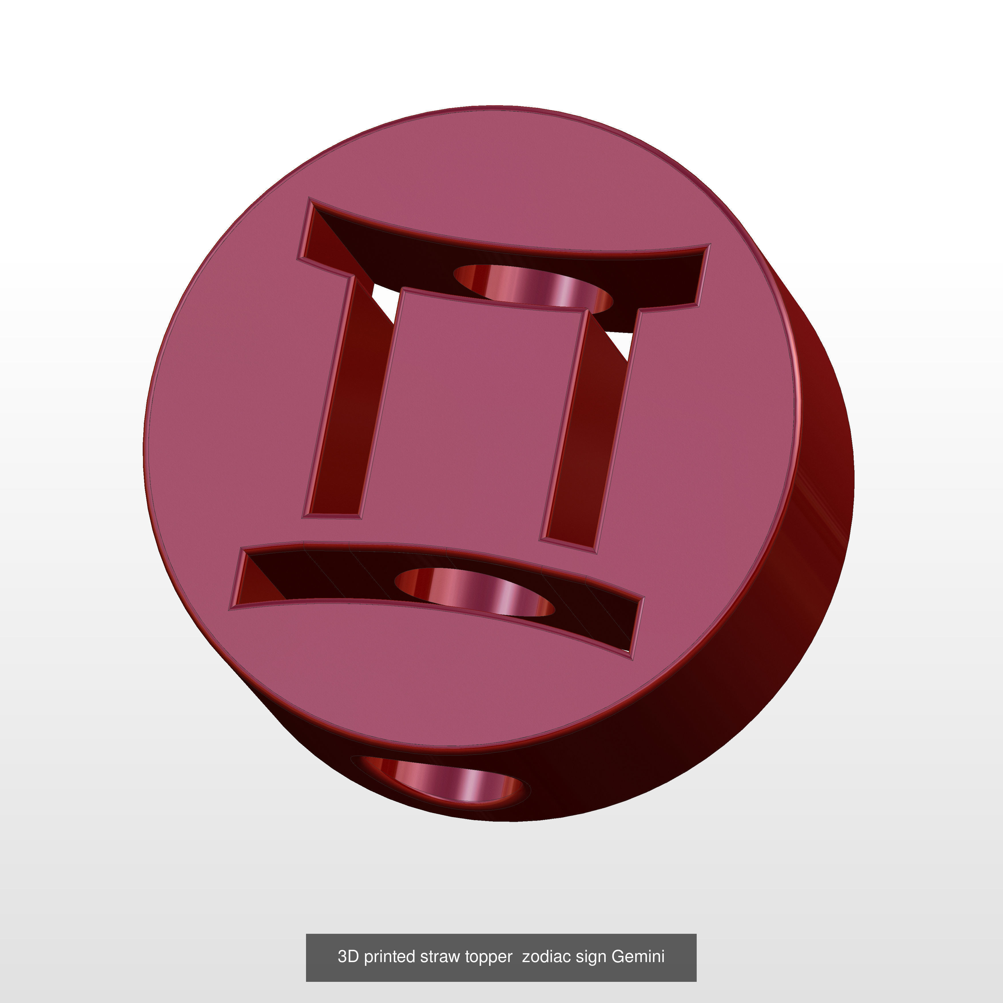 collection of 3D printed straw toppers the Zodiac Series _12