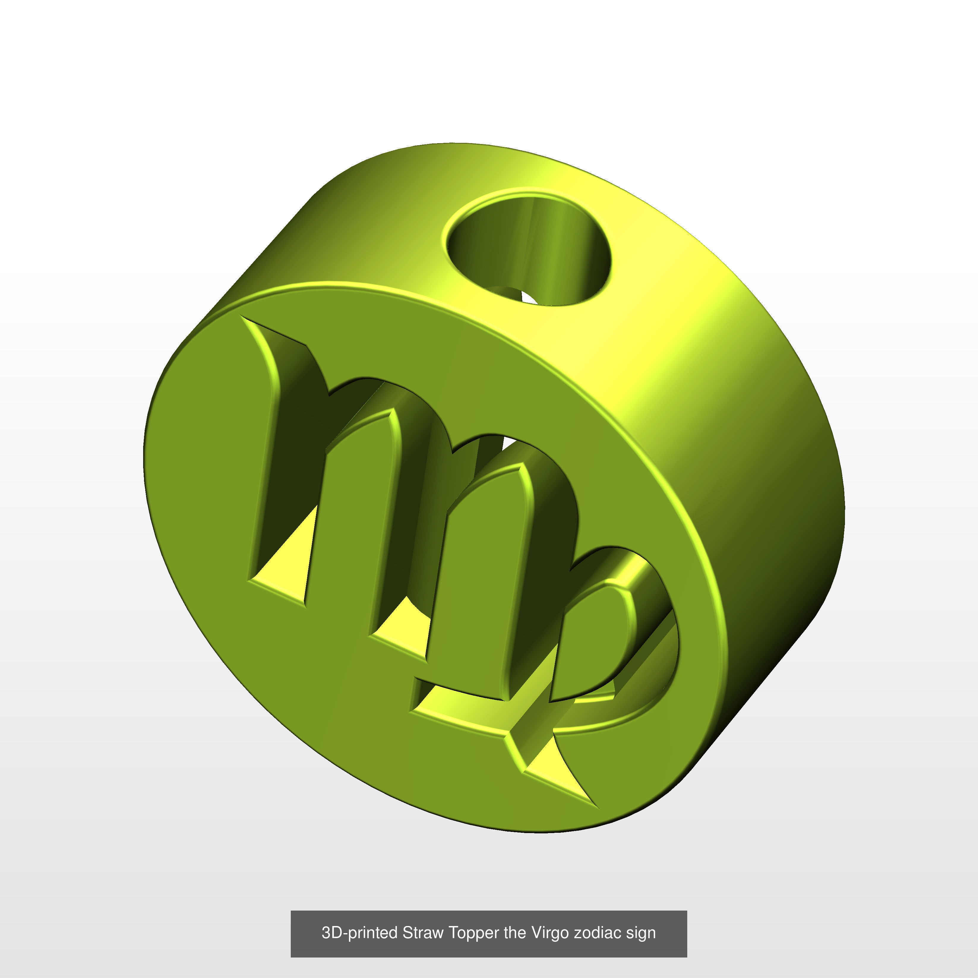 collection of 3D printed straw toppers the Zodiac Series _1