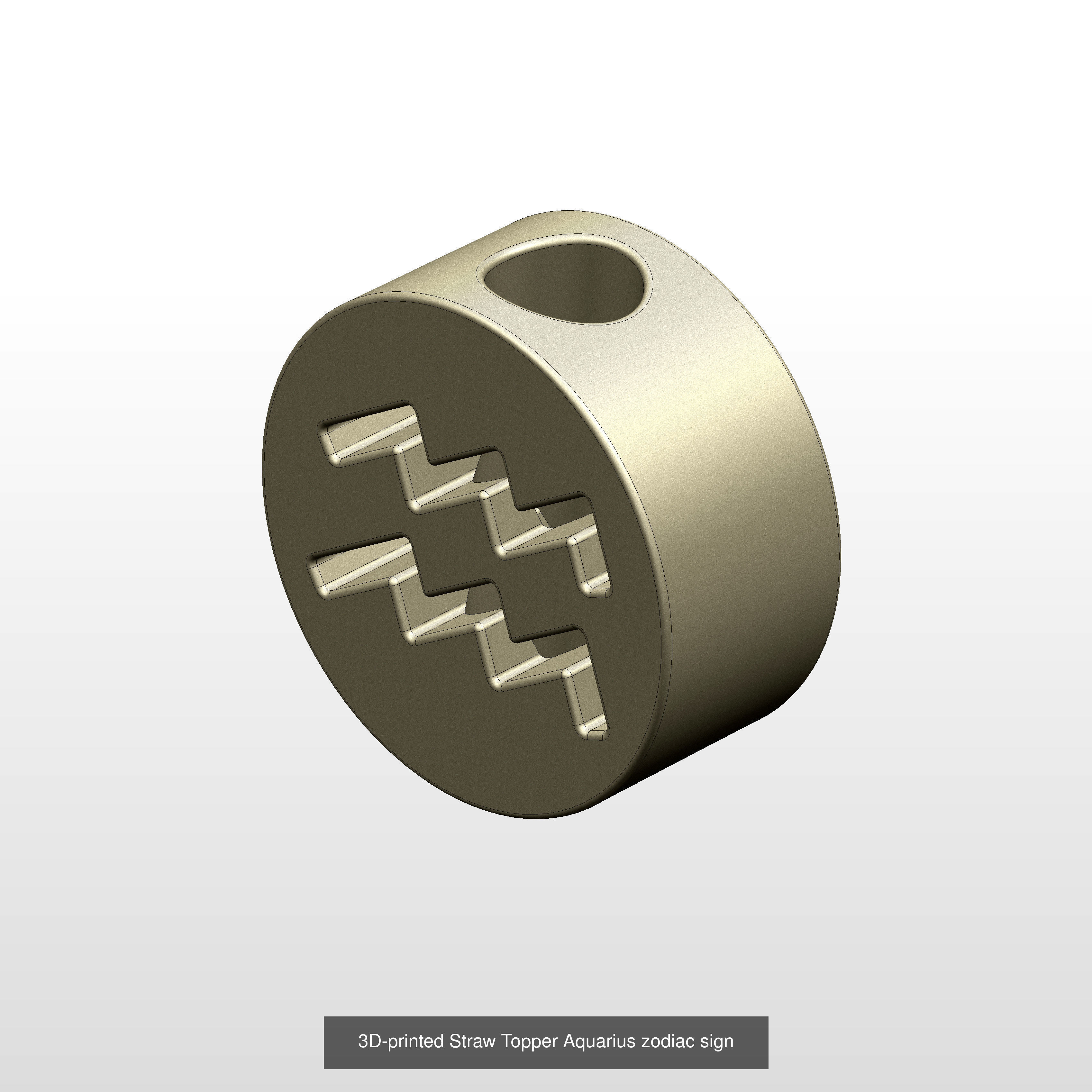 collection of 3D printed straw toppers the Zodiac Series _2