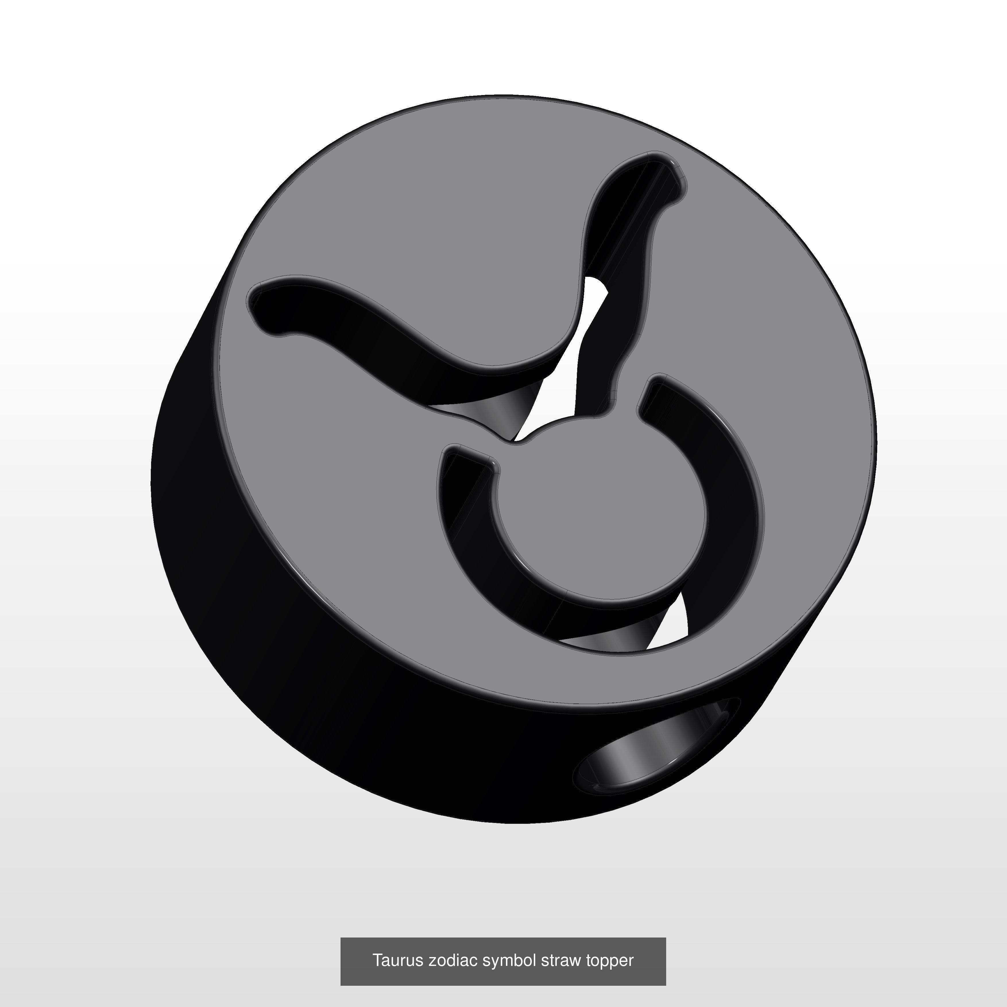 collection of 3D printed straw toppers the Zodiac Series _8