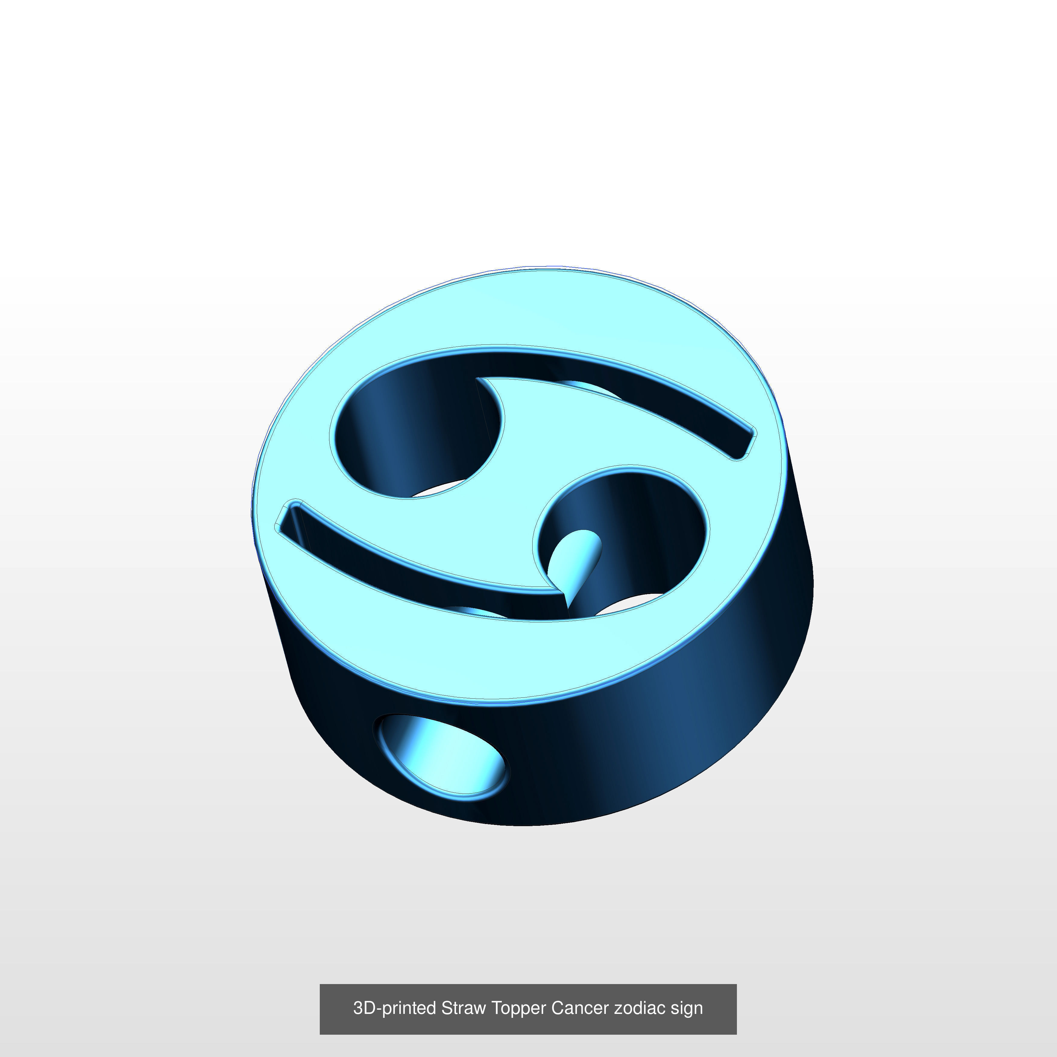 collection of 3D printed straw toppers the Zodiac Series _4