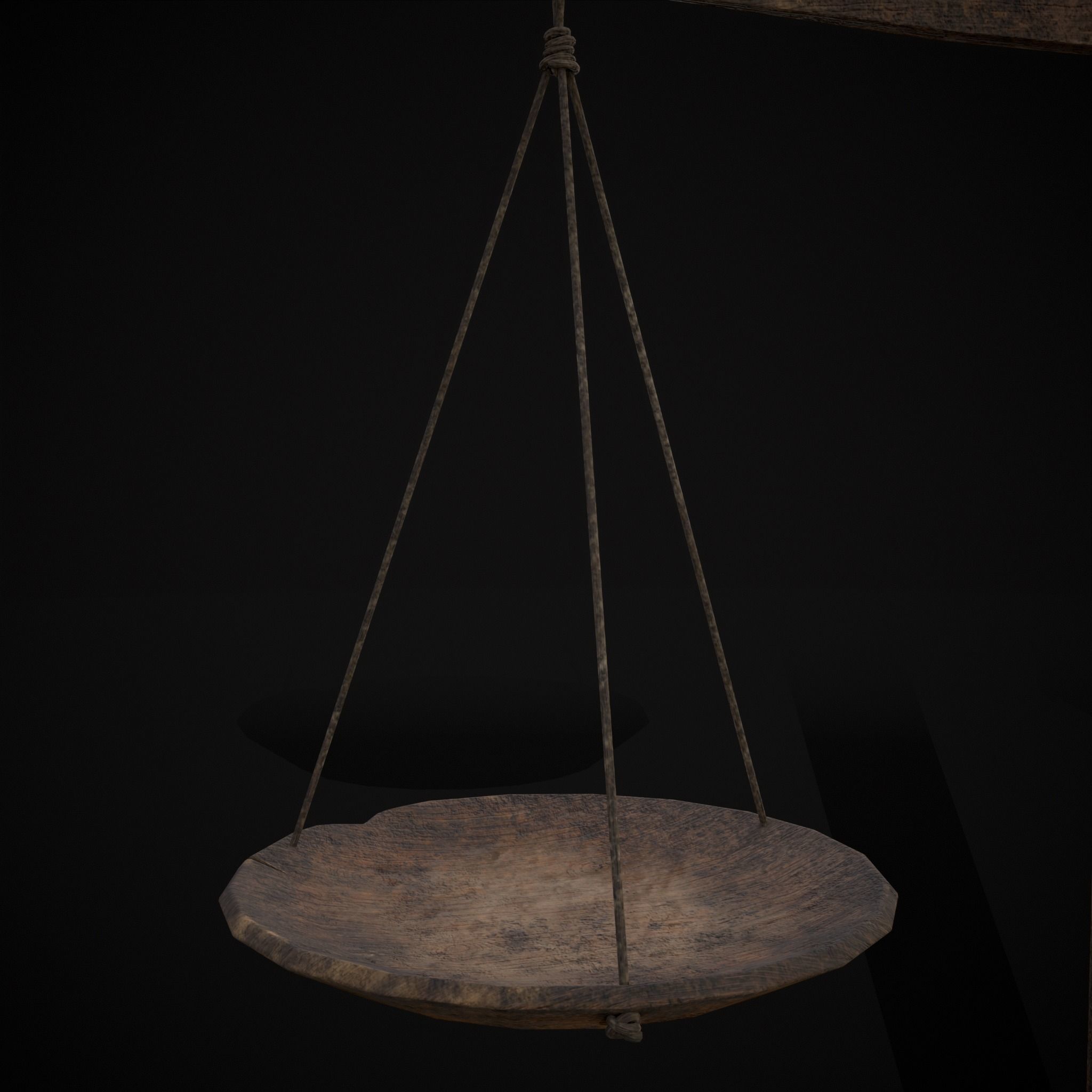 Old Wooden Scale Low-poly 3D model_17