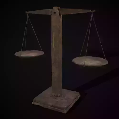 Old Wooden Scale Low-poly 3D model