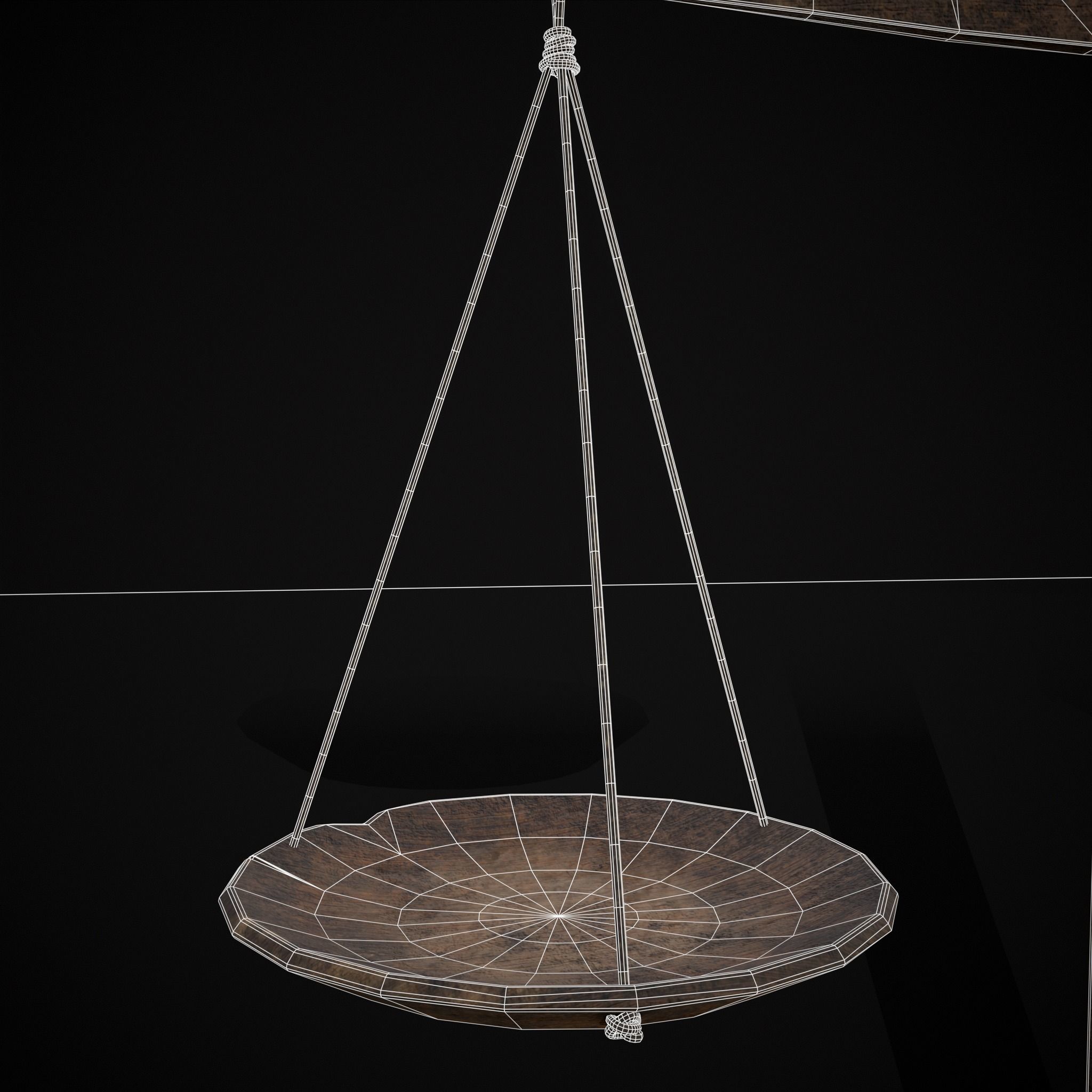 Old Wooden Scale Low-poly 3D model_18