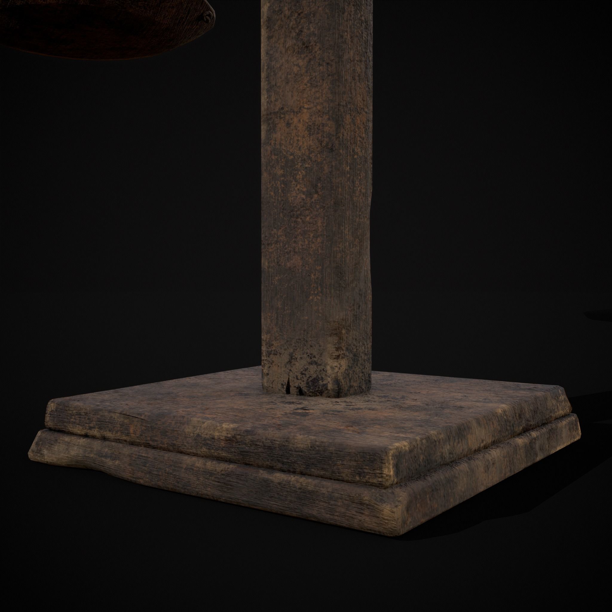 Old Wooden Scale Low-poly 3D model_5