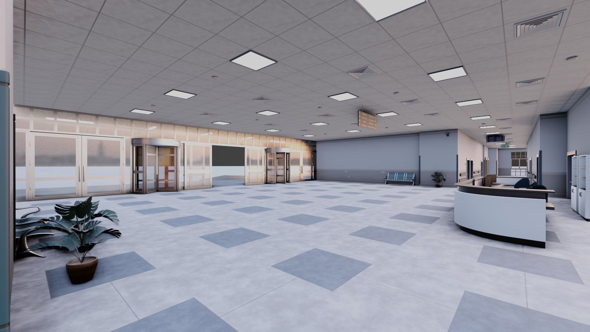 hospital building with interior  3D model_25