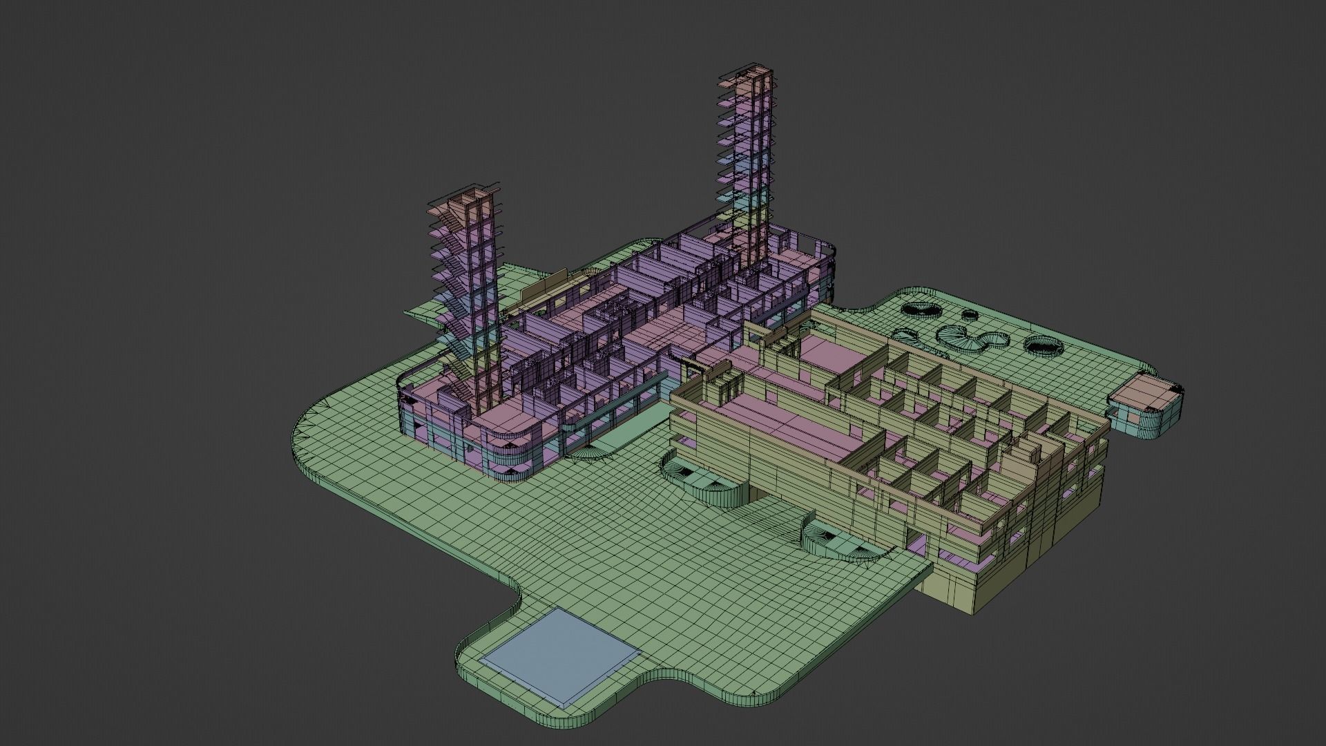 hospital building with interior  3D model_18