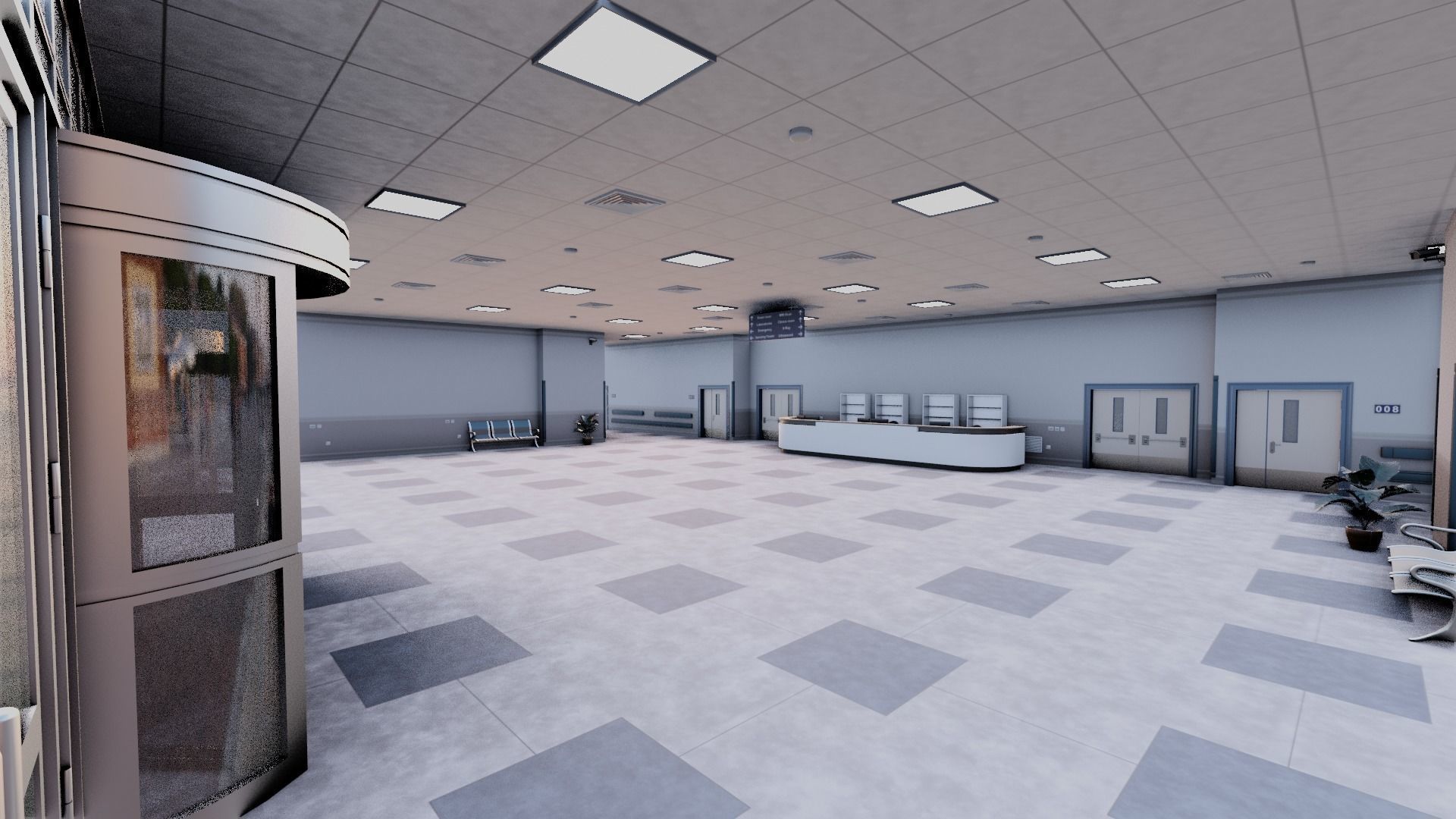 hospital building with interior  3D model_26