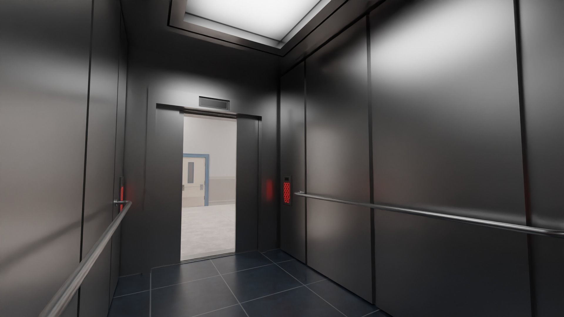 hospital building with interior  3D model_14