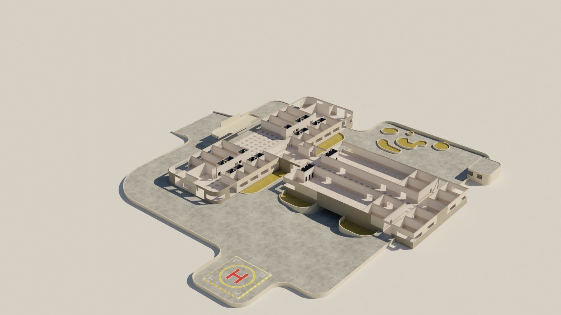 hospital building with interior  3D model_8