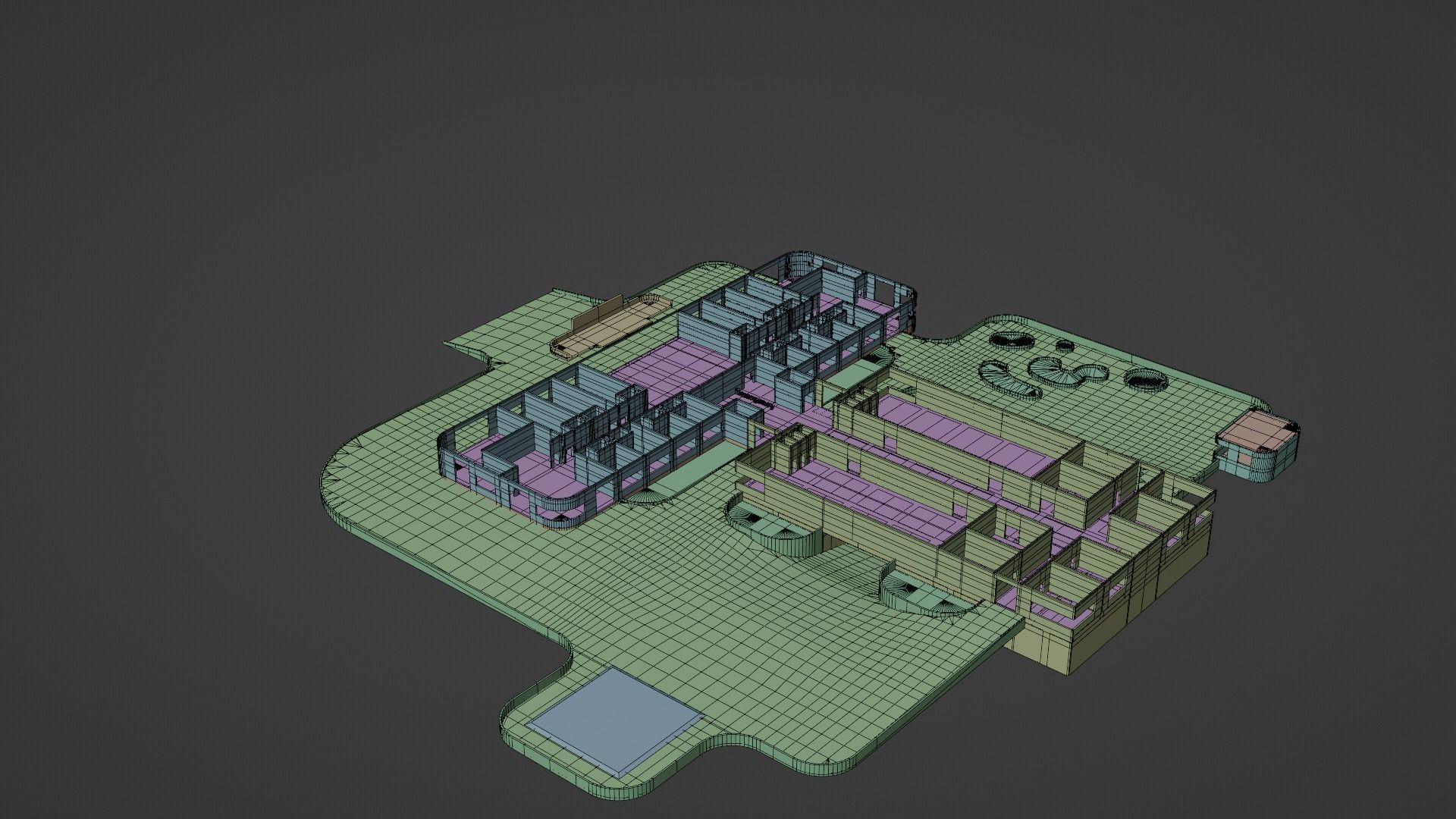hospital building with interior  3D model_19