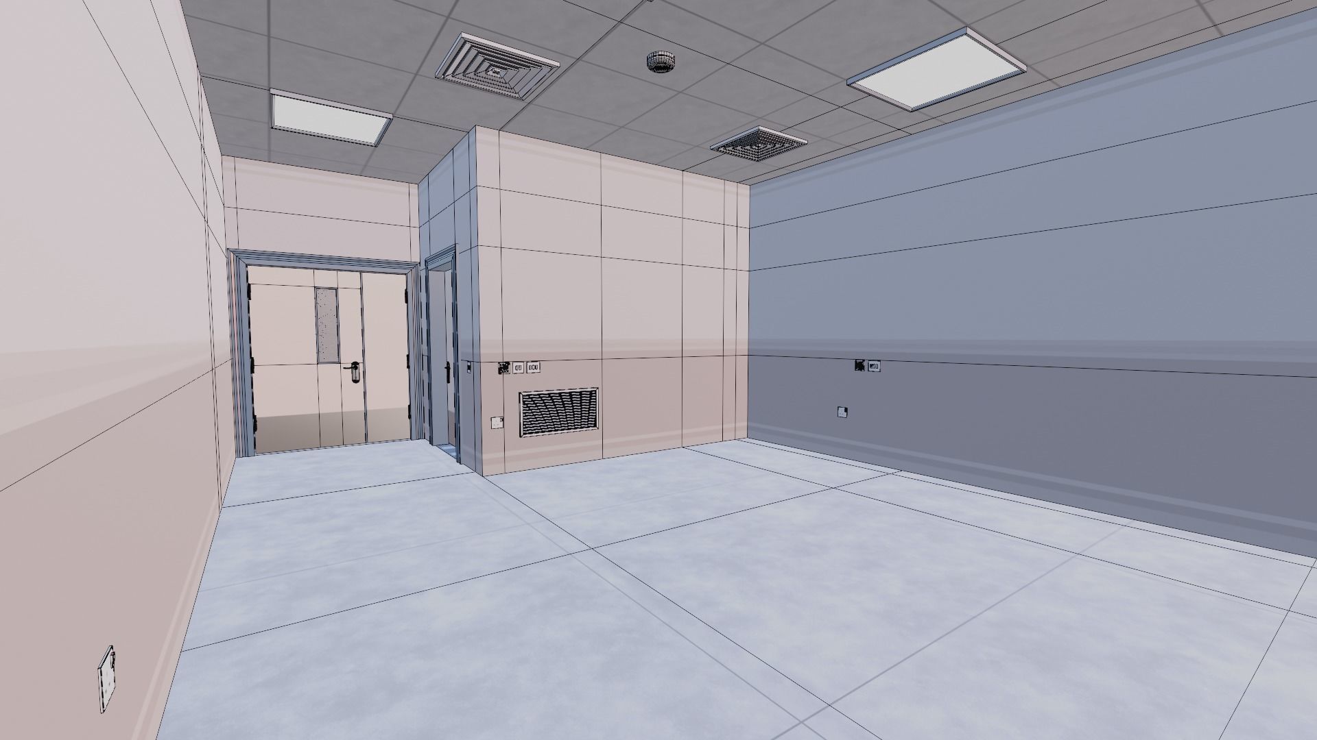 hospital building with interior  3D model_22