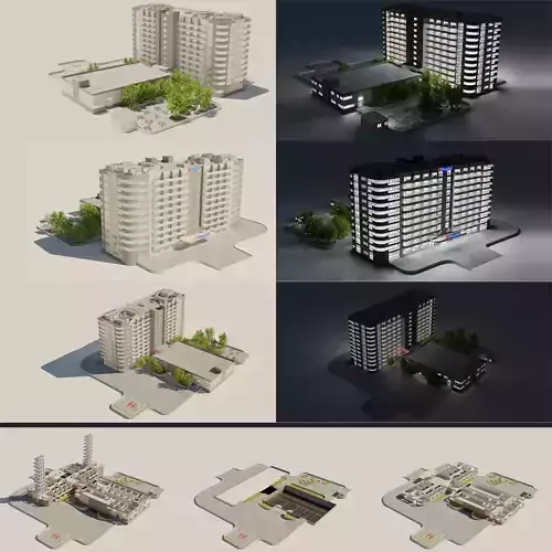 hospital building with interior 