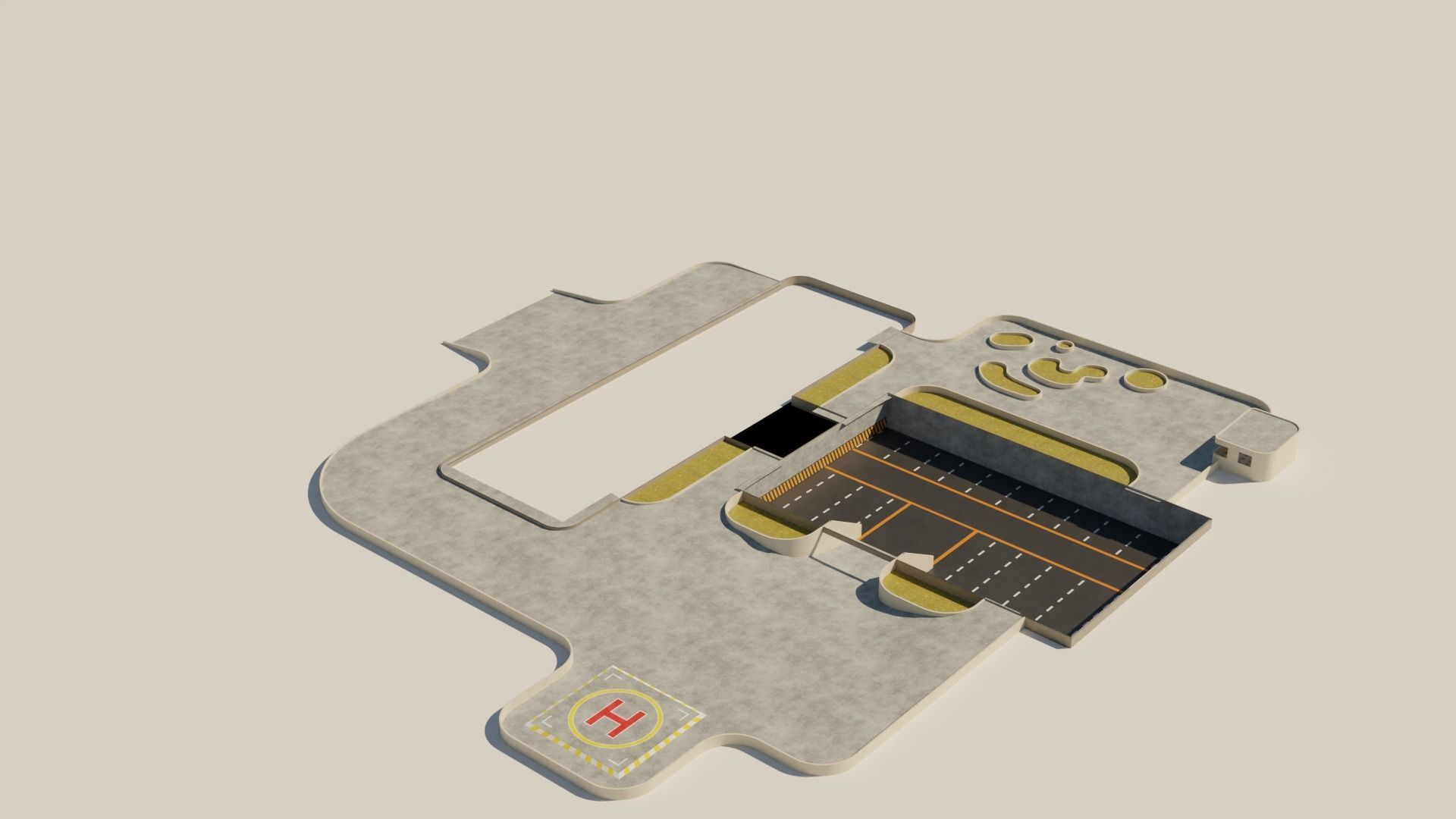 hospital building with interior  3D model_9