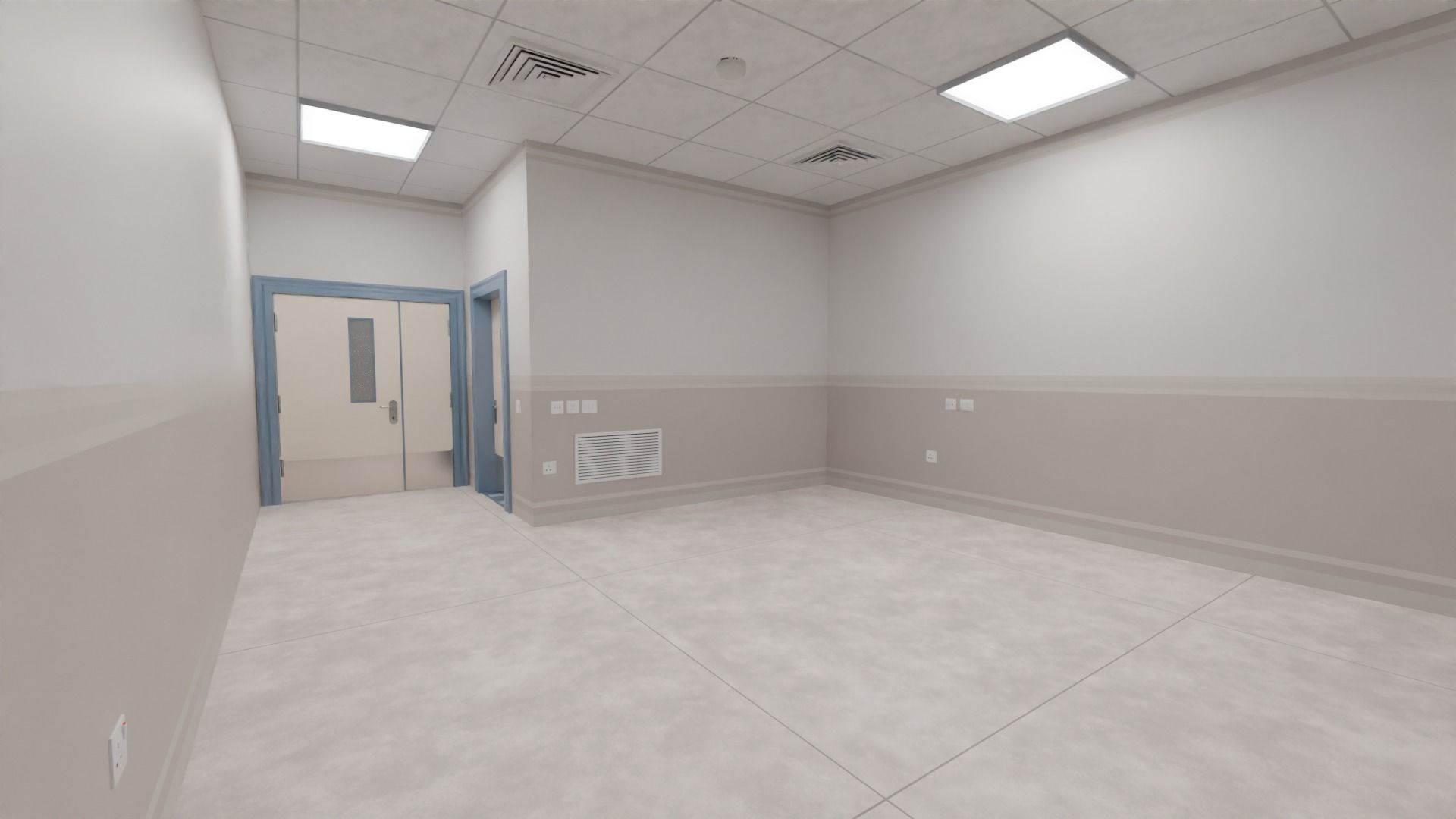 hospital building with interior  3D model_16