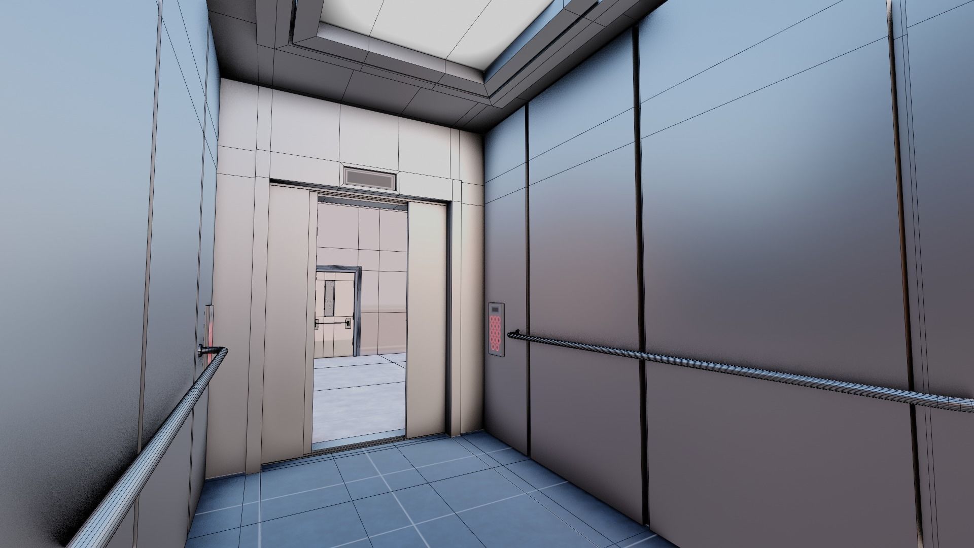 hospital building with interior  3D model_21