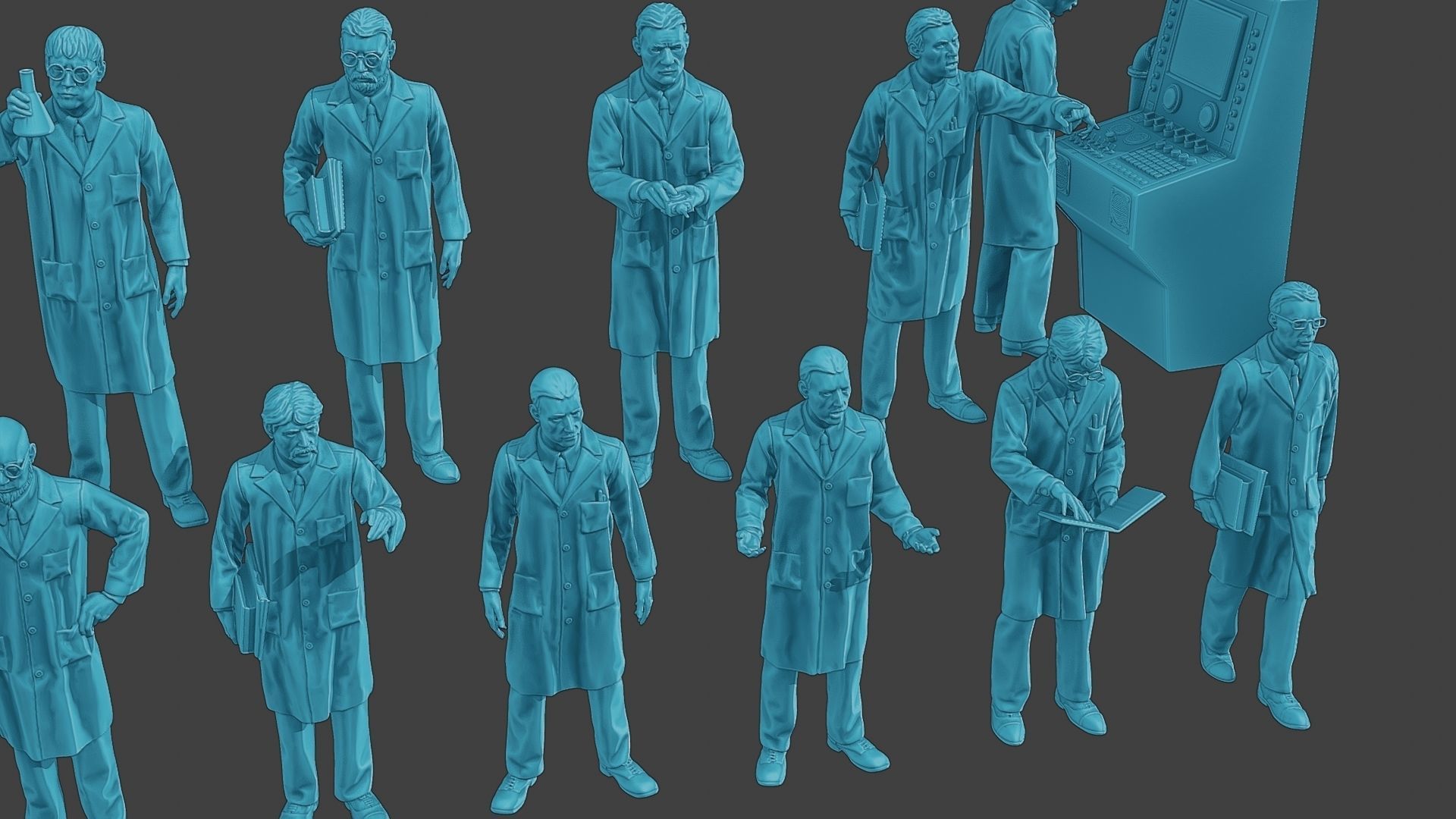 Scientist Male SM1 Pack1 3D Model Collection_32