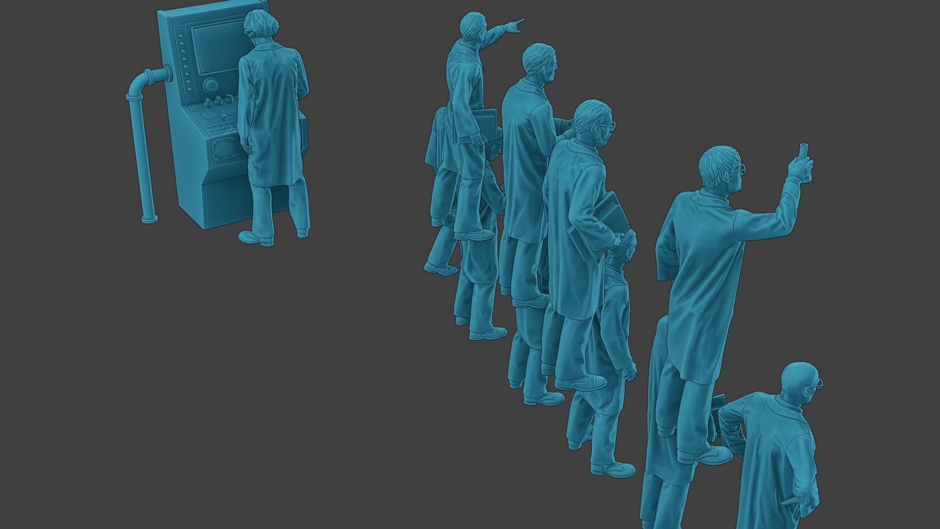 Scientist Male SM1 Pack1 3D Model Collection_14