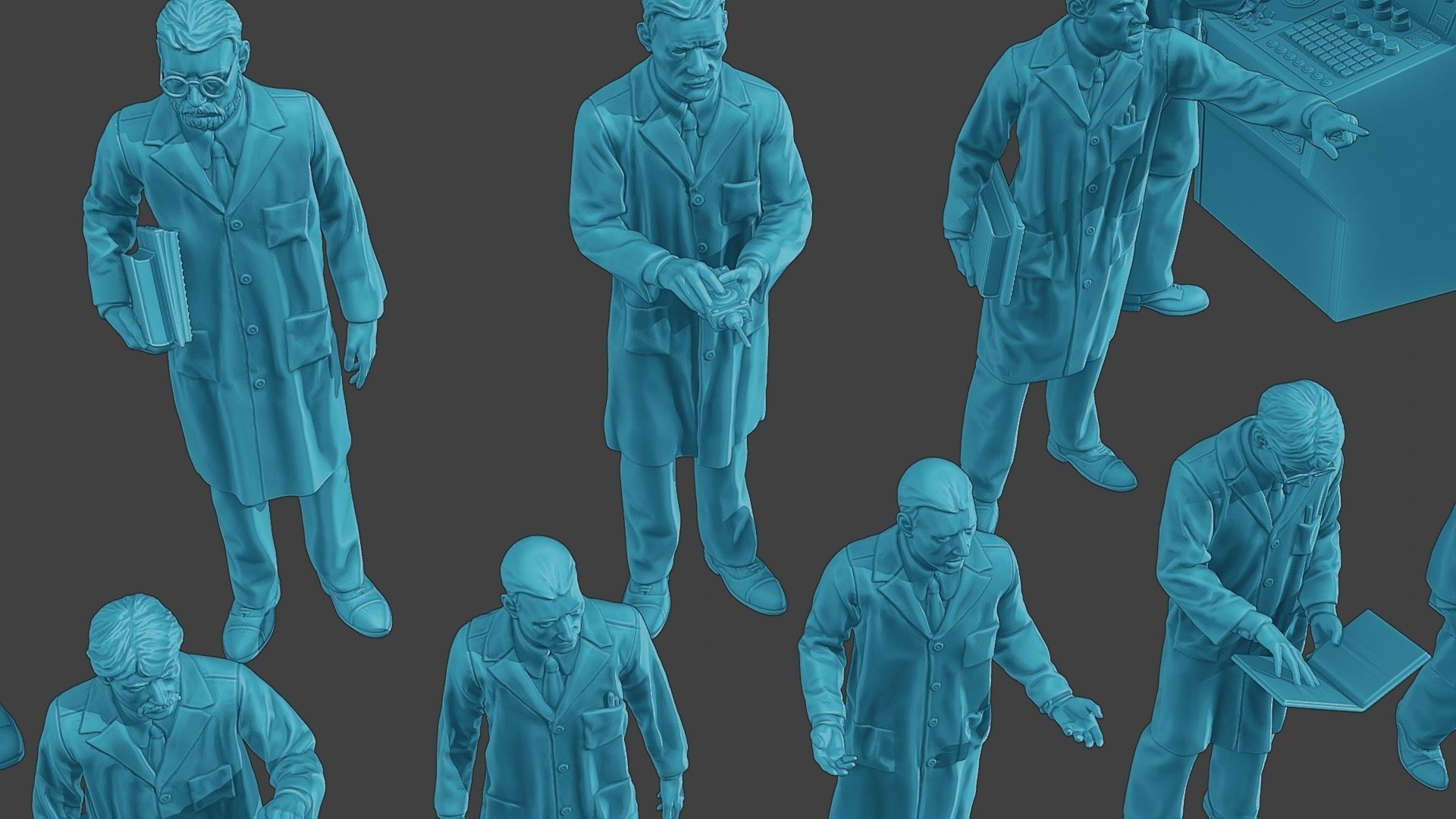 Scientist Male SM1 Pack1 3D Model Collection_30