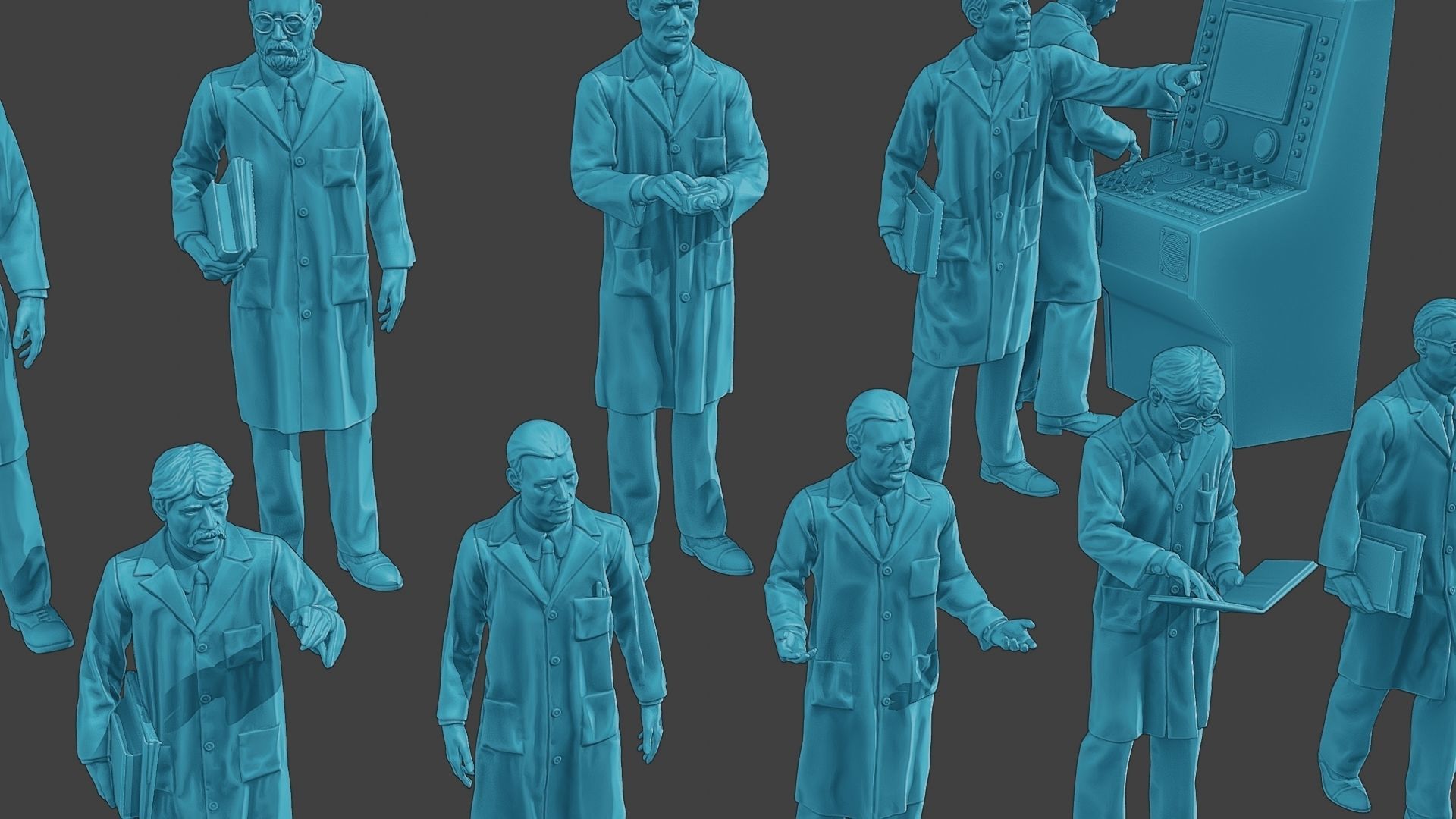 Scientist Male SM1 Pack1 3D Model Collection_24