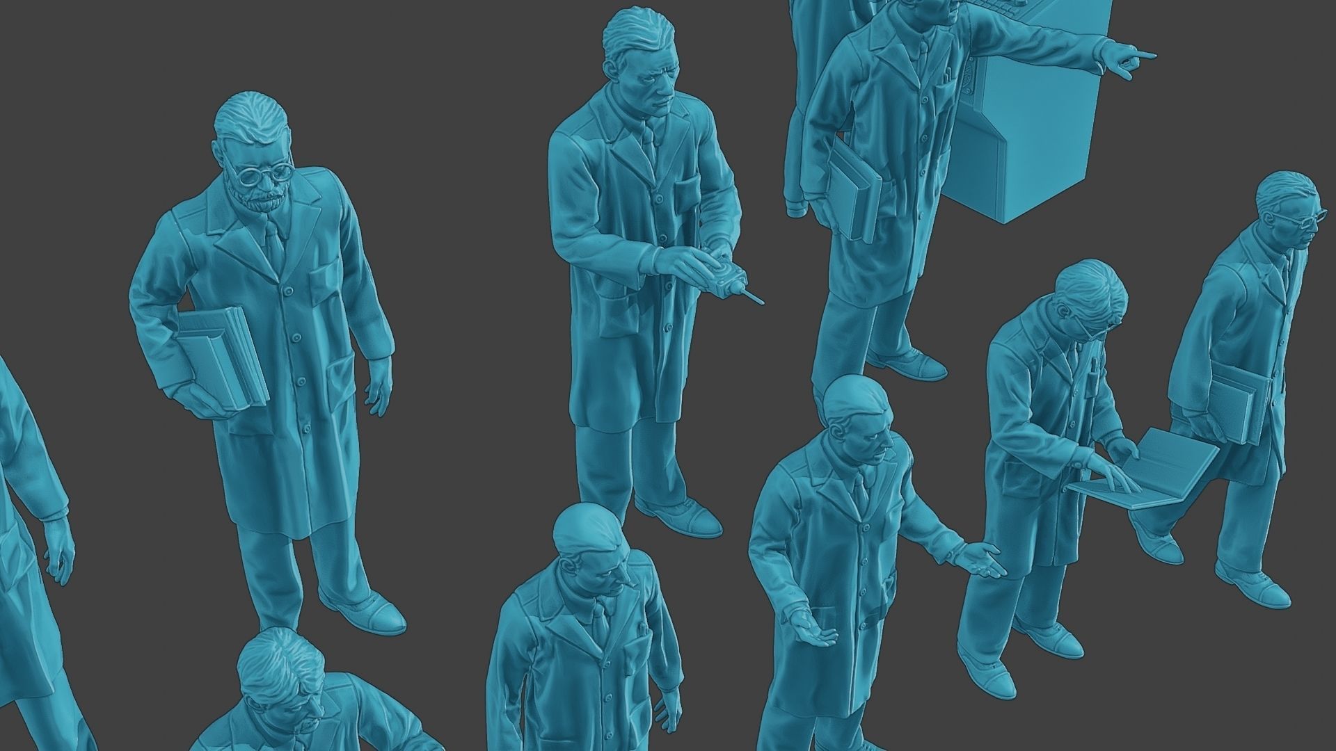 Scientist Male SM1 Pack1 3D Model Collection_19