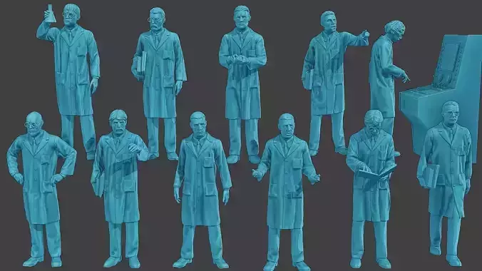 Scientist Male SM1 Pack1 3D Model Collection