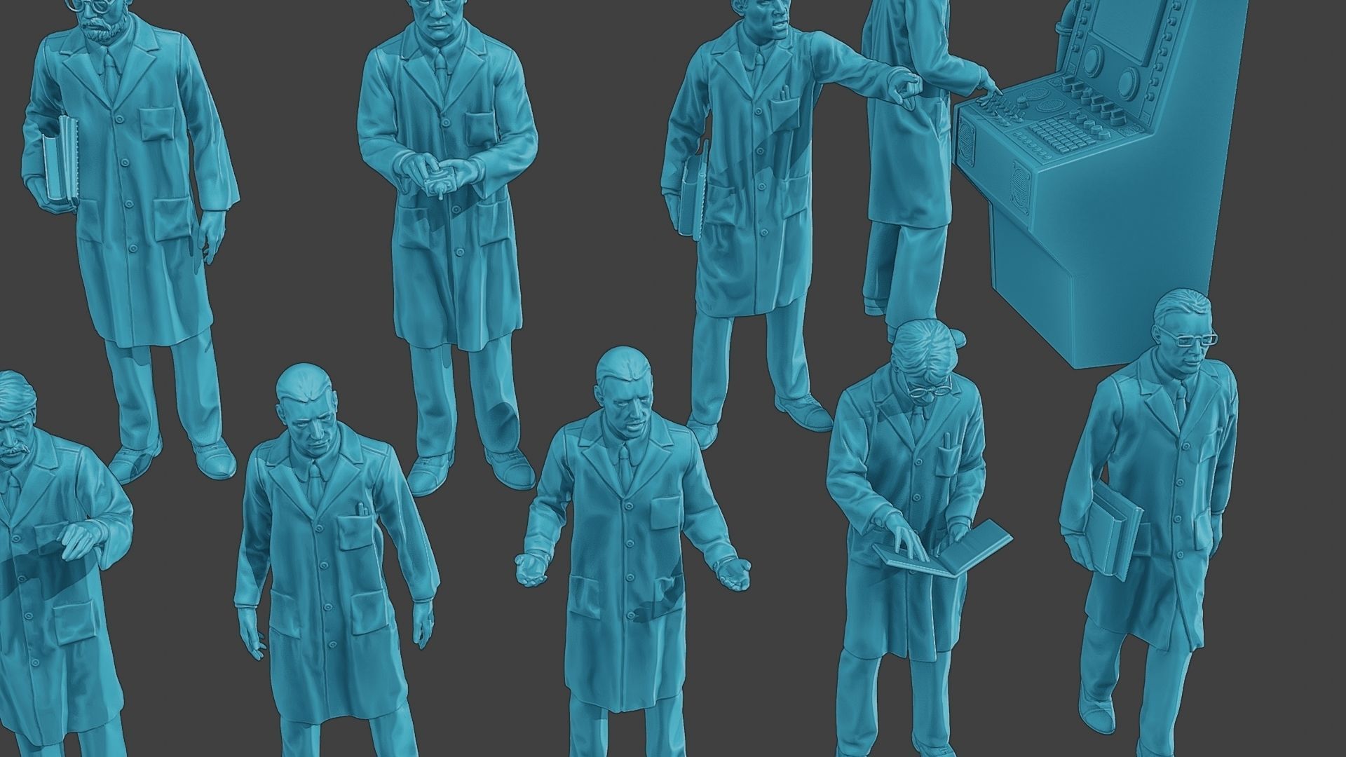 Scientist Male SM1 Pack1 3D Model Collection_18