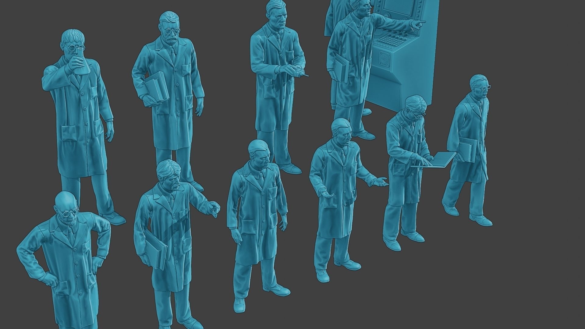 Scientist Male SM1 Pack1 3D Model Collection_26