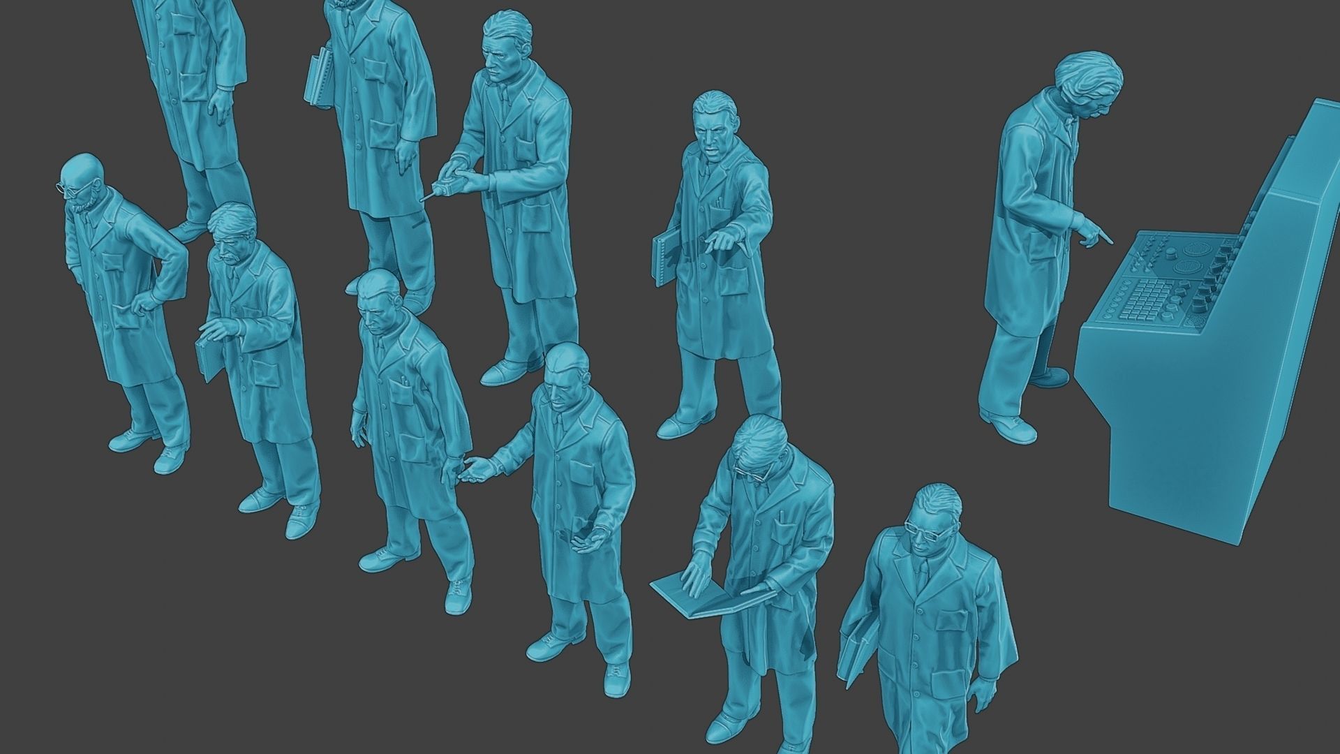 Scientist Male SM1 Pack1 3D Model Collection_31