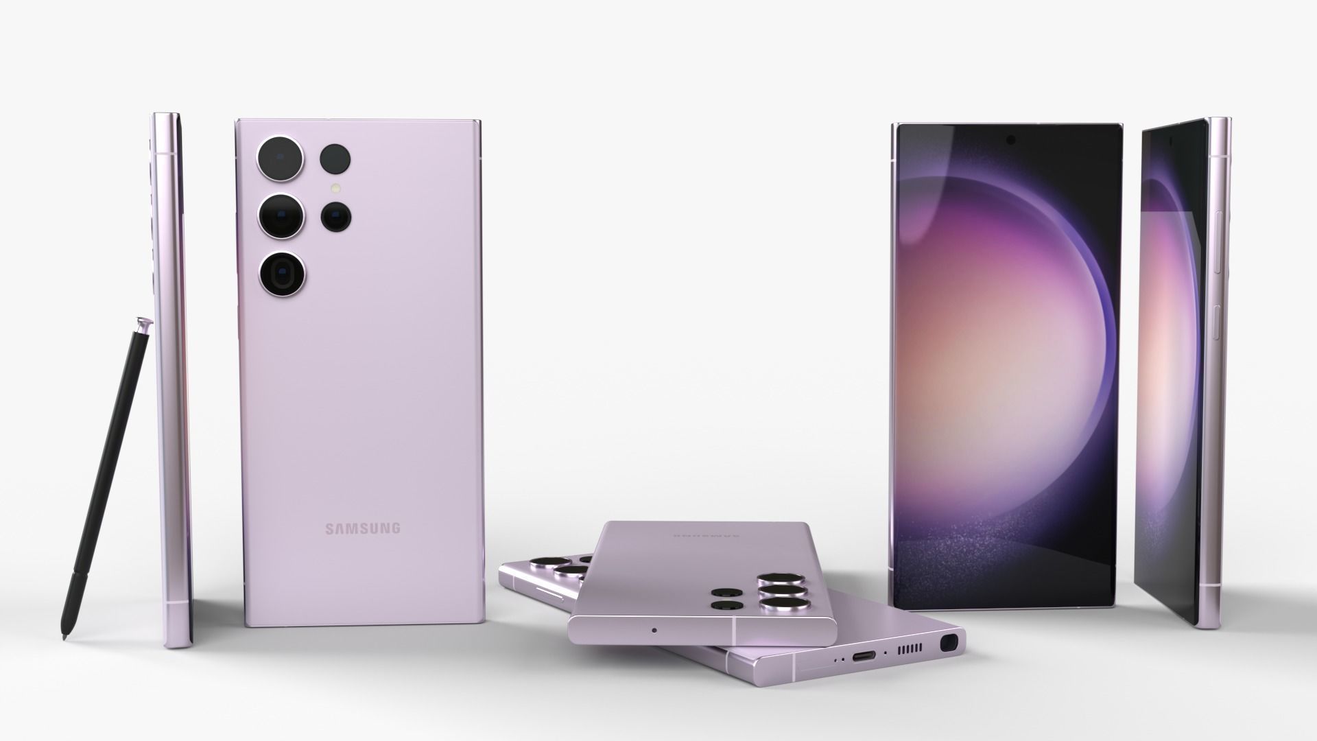 Samsung Galaxy S23 ultra all colors Low-poly 3D model_6