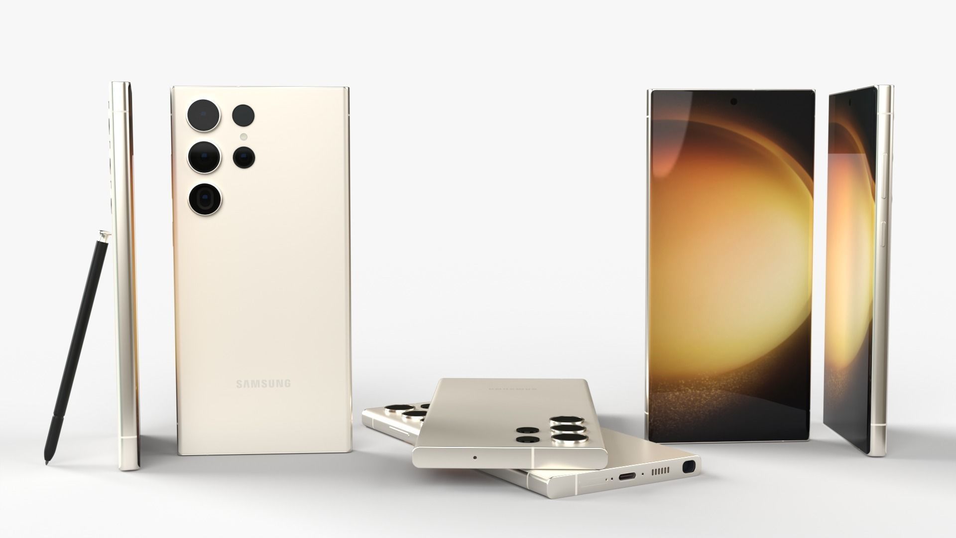 Samsung Galaxy S23 ultra all colors Low-poly 3D model_8