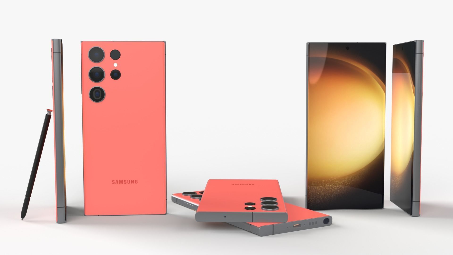 Samsung Galaxy S23 ultra all colors Low-poly 3D model_10