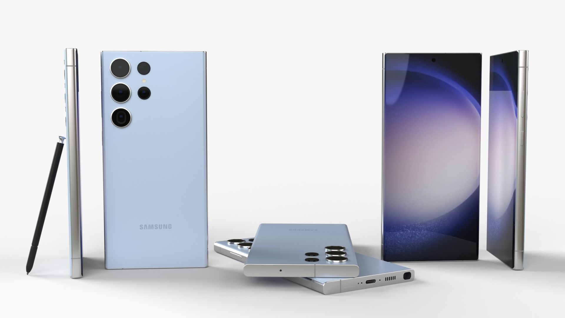 Samsung Galaxy S23 ultra all colors Low-poly 3D model_7