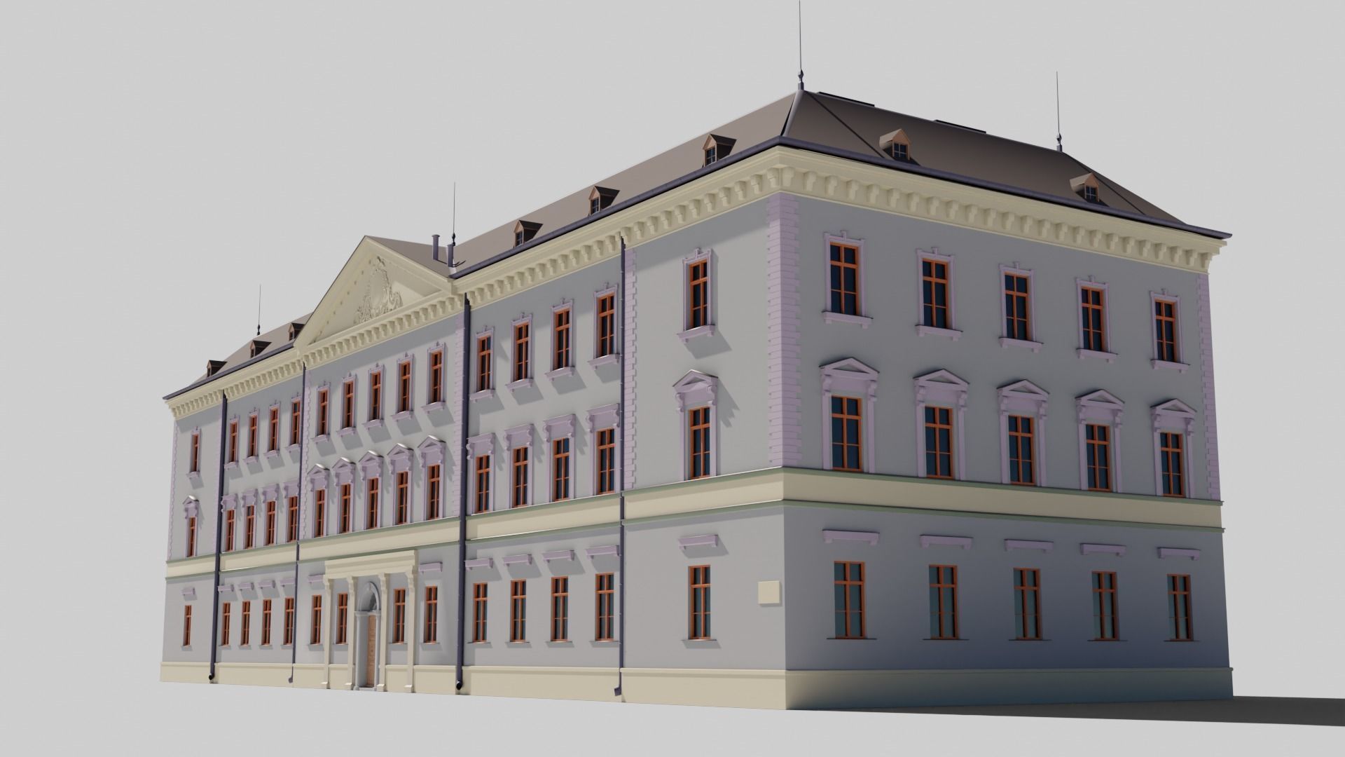 Eastern European Building 019 Low-poly 3D model_8