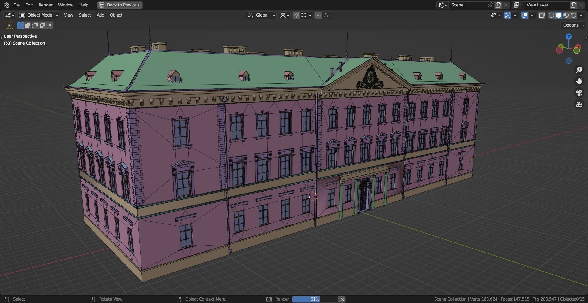 Eastern European Building 019 Low-poly 3D model_12