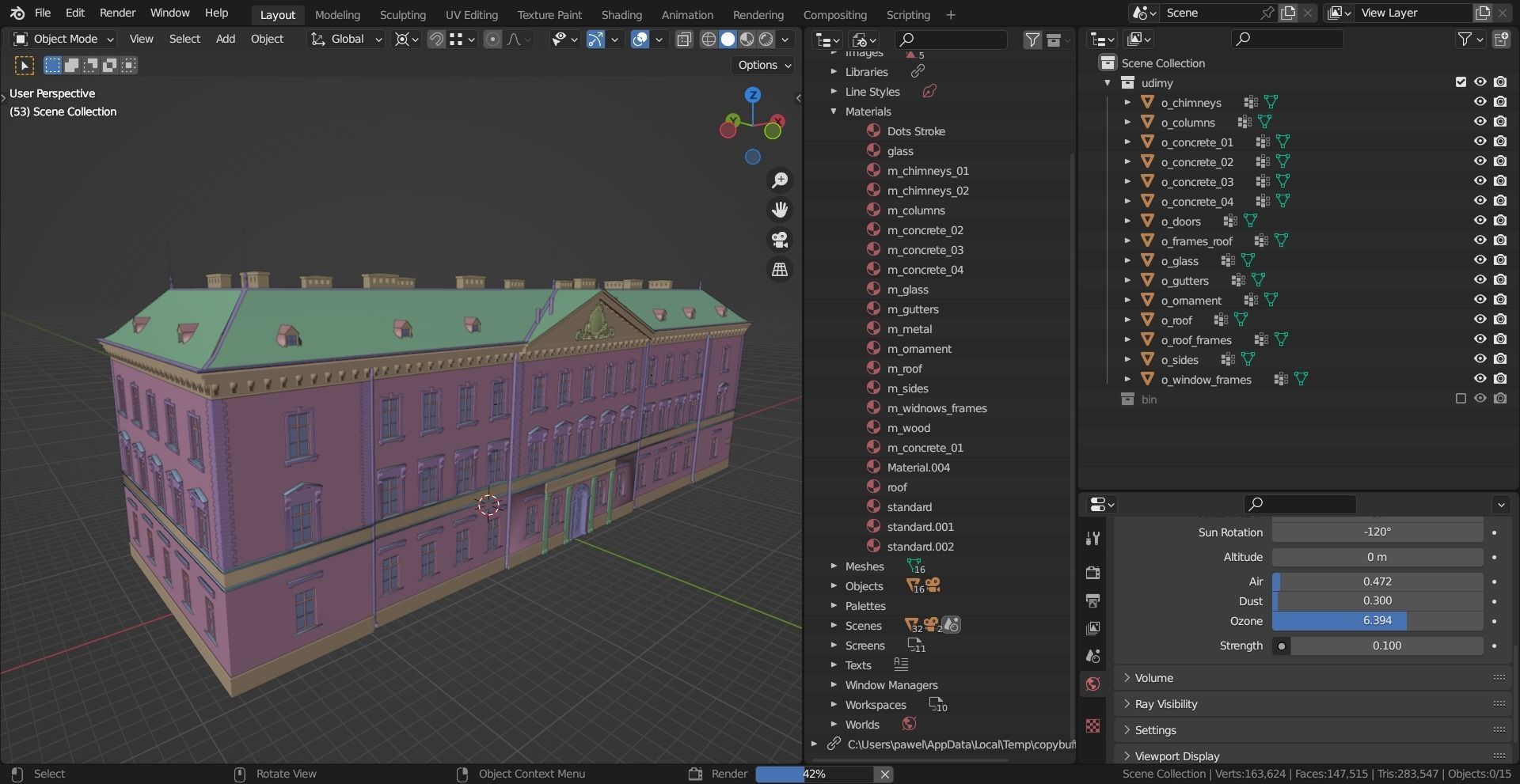 Eastern European Building 019 Low-poly 3D model_11