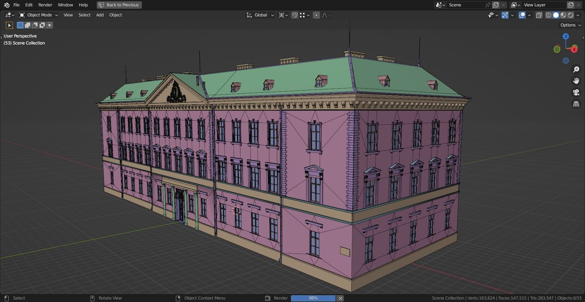 Eastern European Building 019 Low-poly 3D model_15